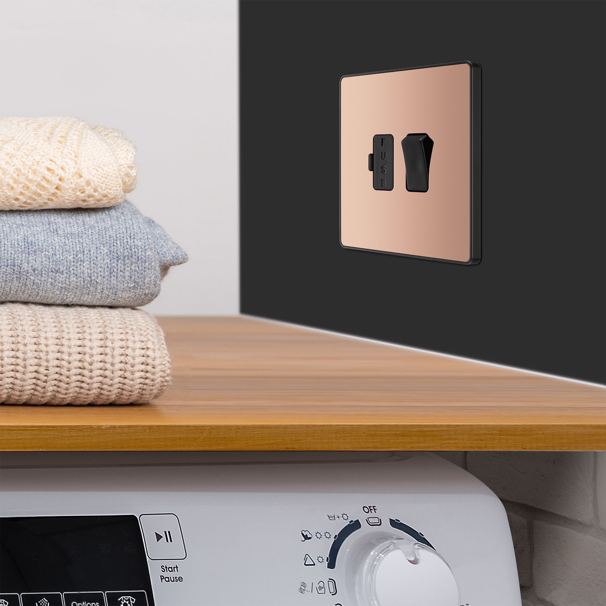 BG 13A 1 gang 2 way Raised slim profile Switched Fused connection unit Copper effect - 4