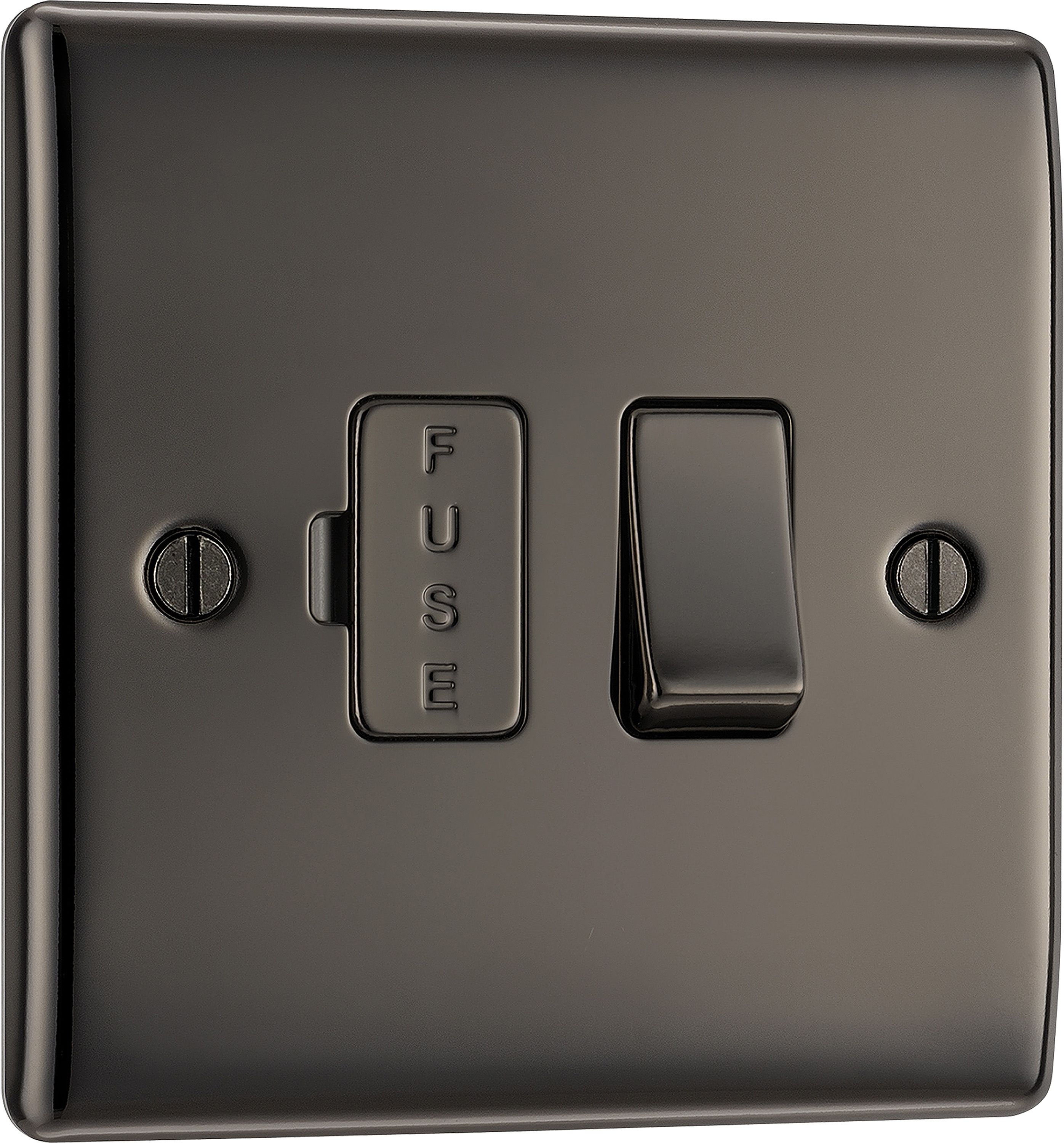 LAP  13A Switched Fused Spur with Neon Brushed Chrome with White Inserts - 4