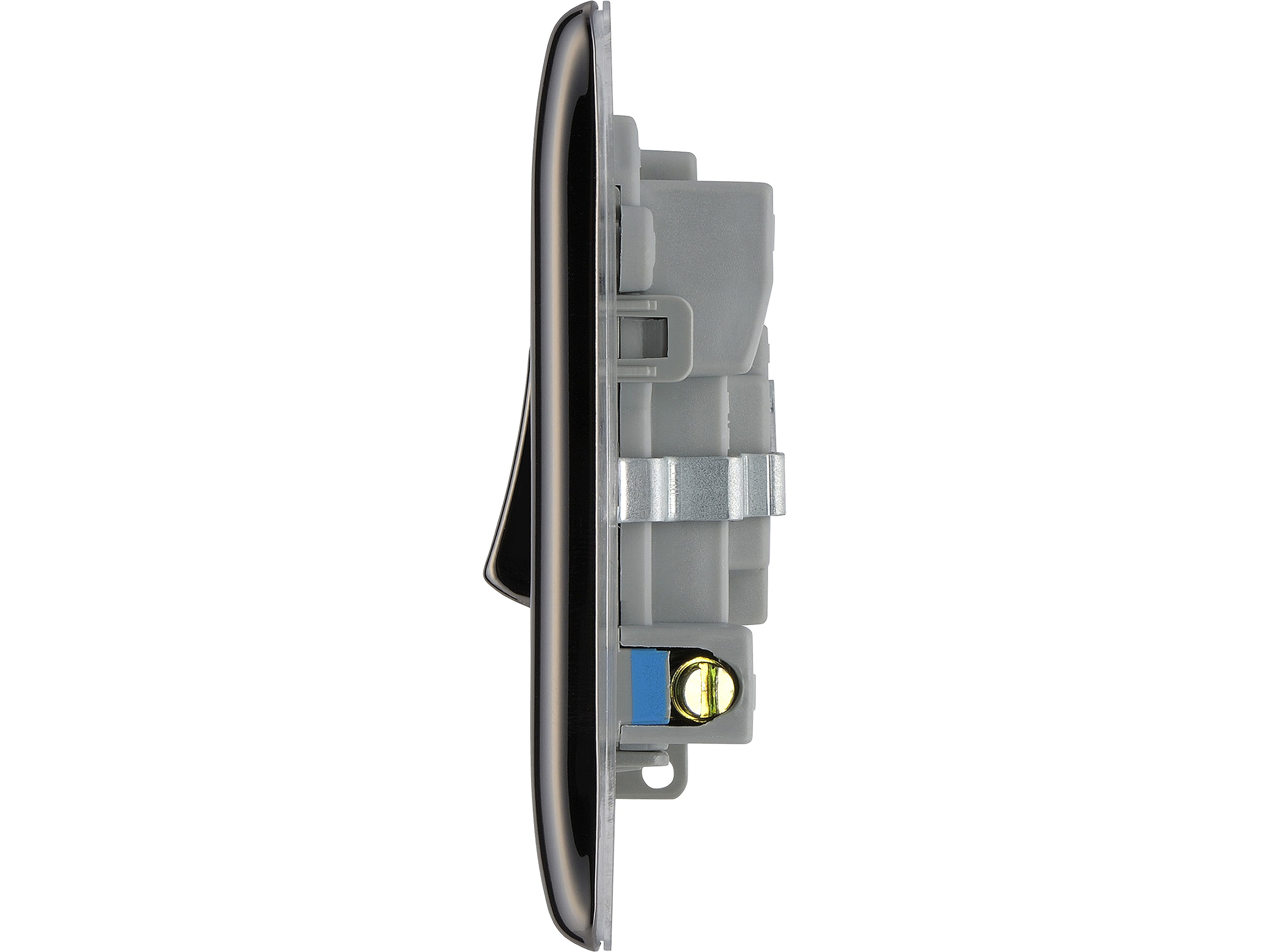 LAP  13A Switched Fused Spur with Neon Brushed Chrome with White Inserts - 6