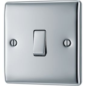 BG 16A 2 way 1 gang Light switch Gloss Chrome effect