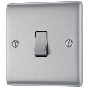 BG 16A 2 way 1 gang Light switch Matt Steel effect