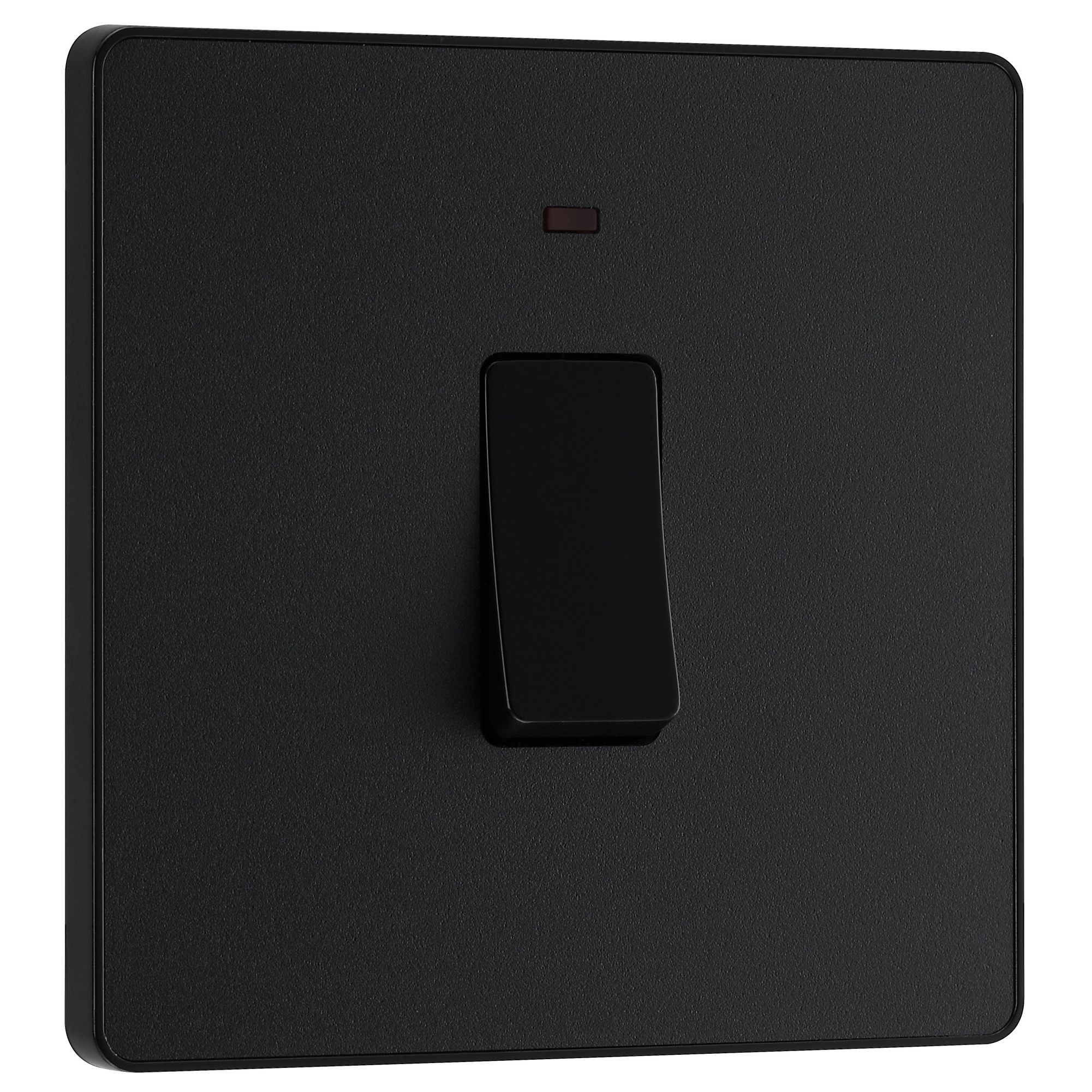 BG Screwless Flatplate Matt Black 13A Switched Socket 2 Gang