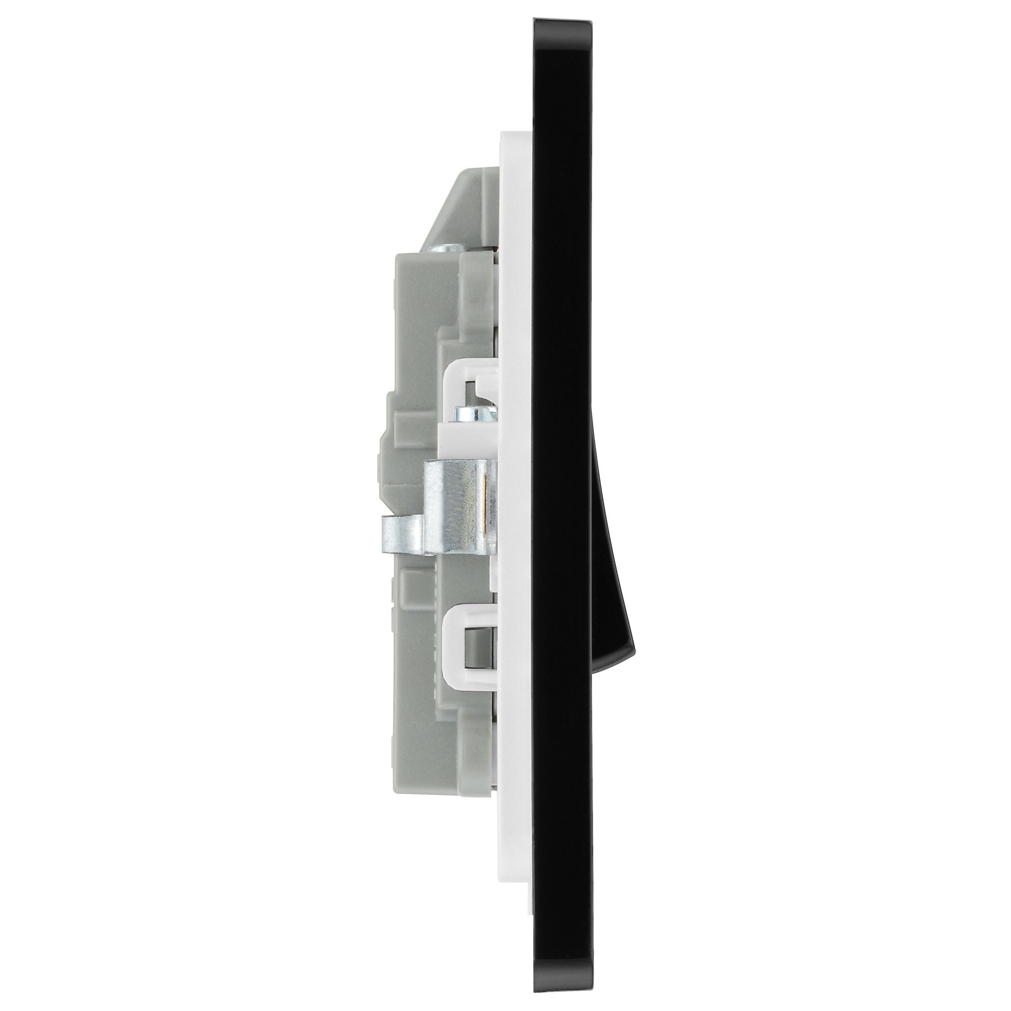 BG Screwless Flatplate Matt Black 13A Switched Socket 2 Gang - 5