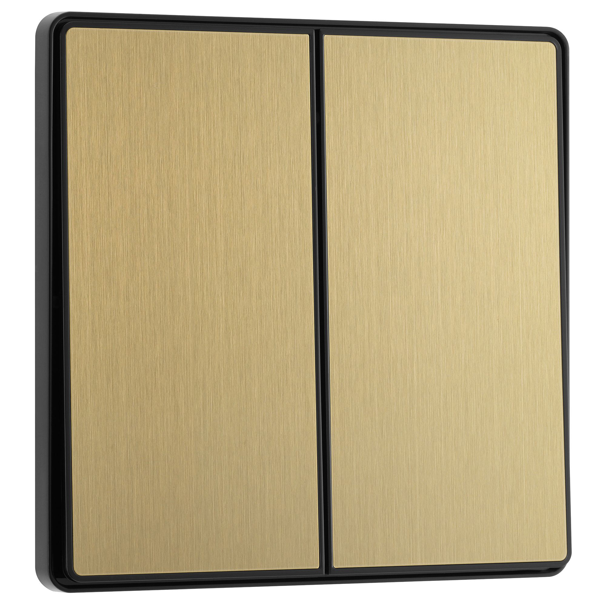 BG 20A 2 way 2 gang Light switch Screwless Satin Brass effect