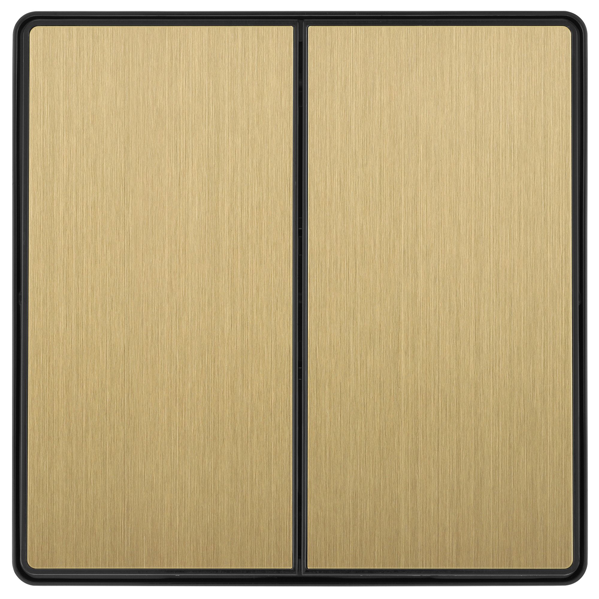 BG 20A 2 way 2 gang Light switch Screwless Satin Brass effect