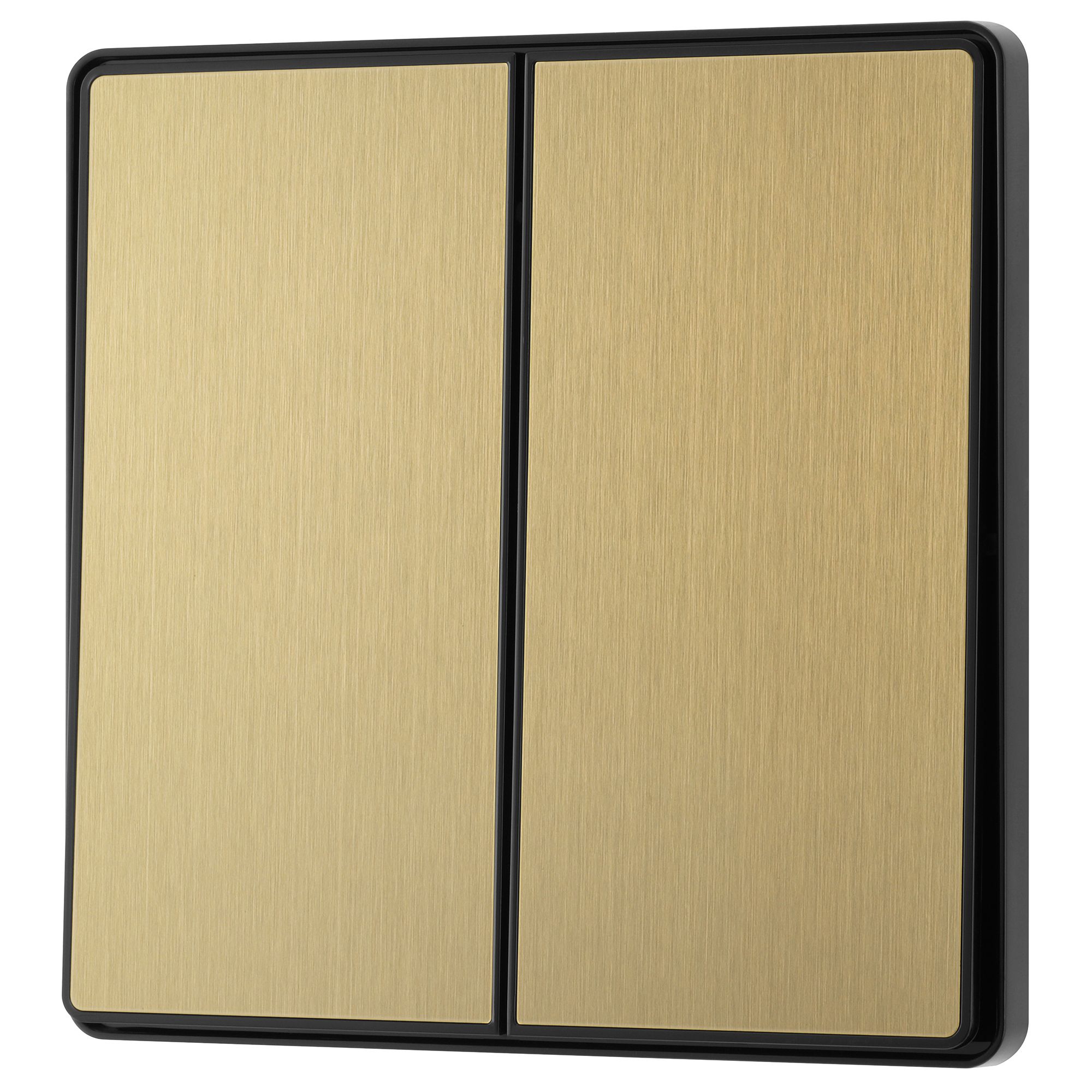 BG 20A 2 way 2 gang Light switch Screwless Satin Brass effect - 3