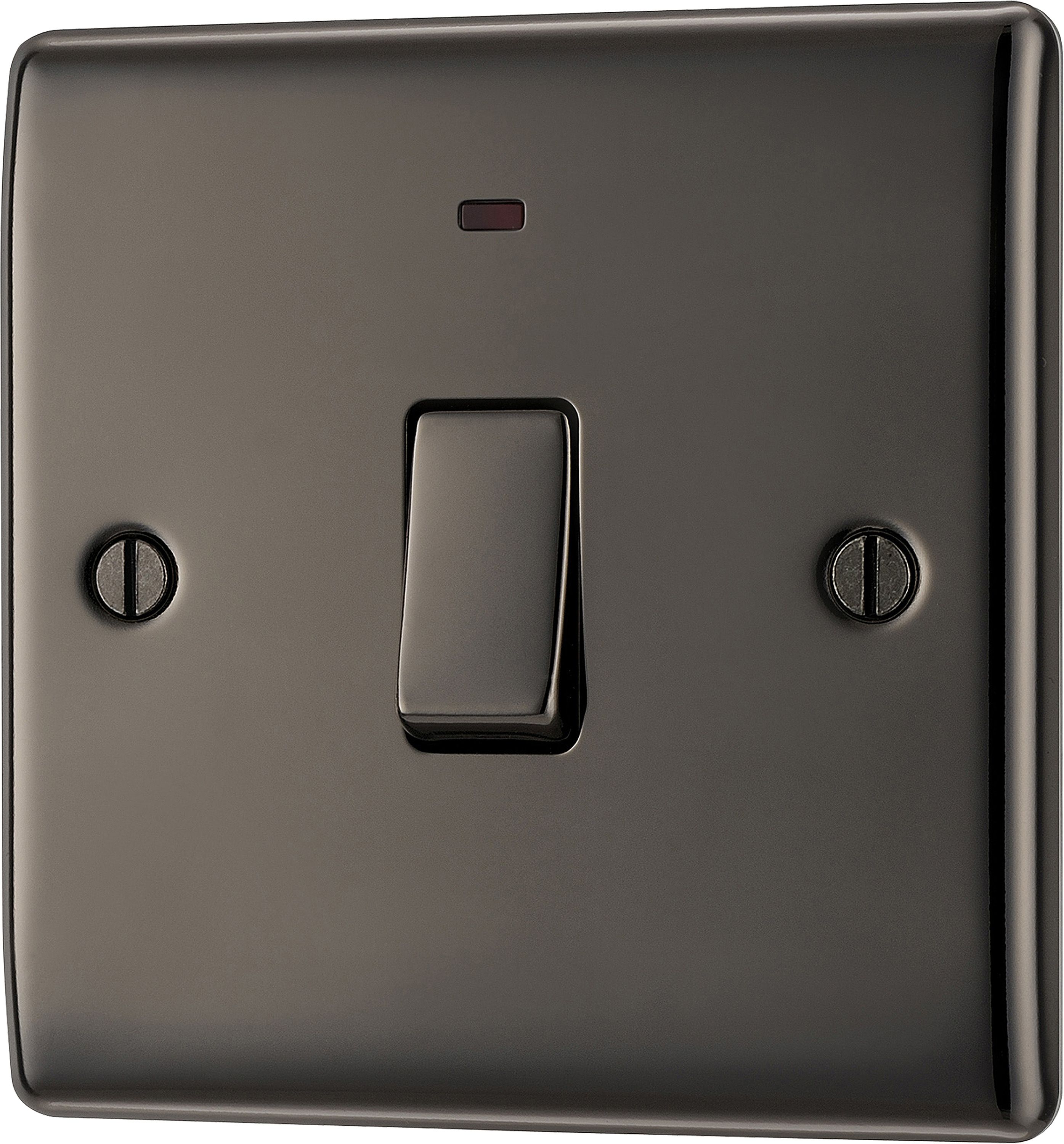 BG 20A Rocker Raised slim Control switch with LED indicator Gloss Black