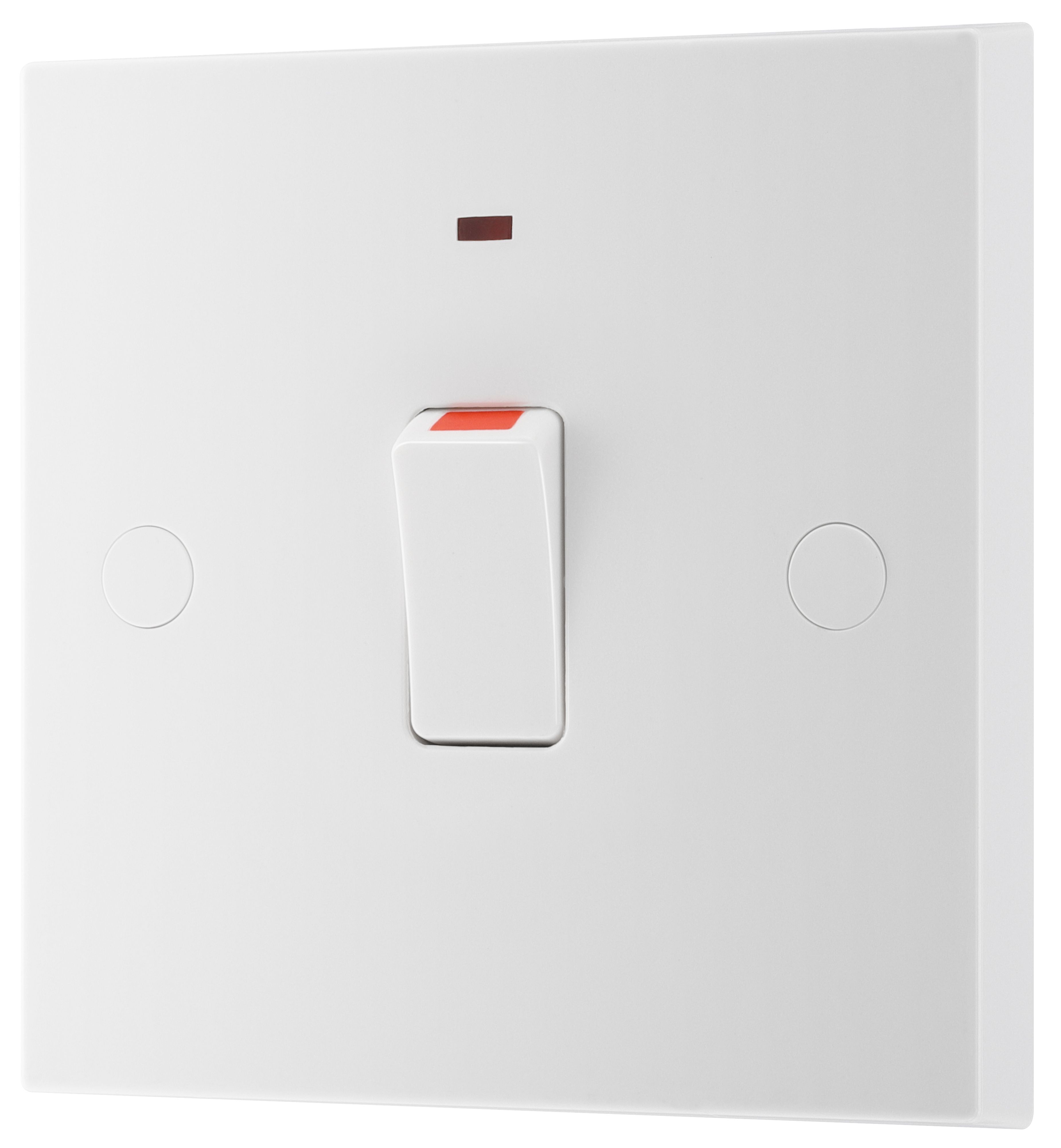 BG 20A Rocker Raised square Control switch with LED indicator Gloss White LED indicator