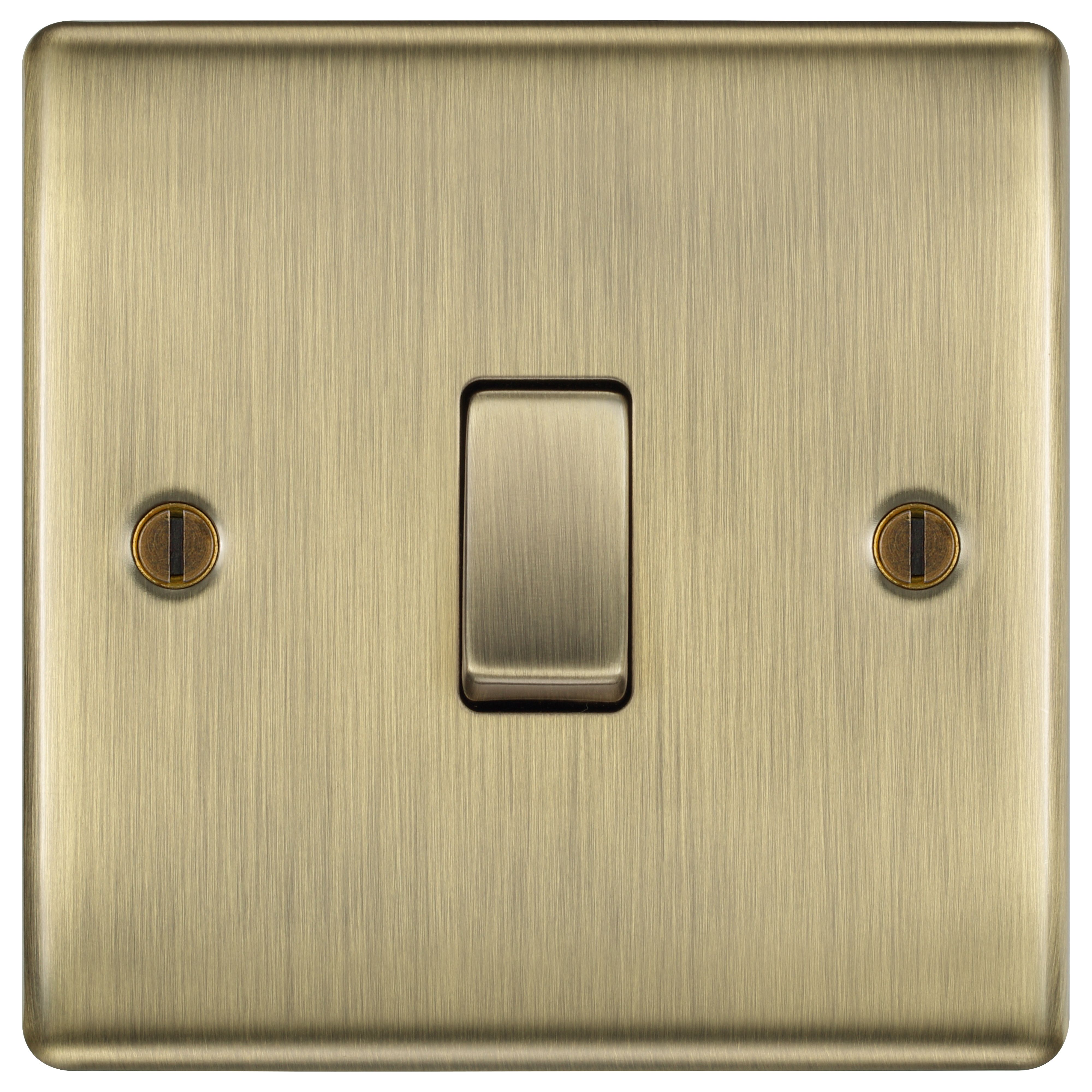 BG 20A Single 1 way Raised slim Screwed Intermediate switch Matt Brass effect