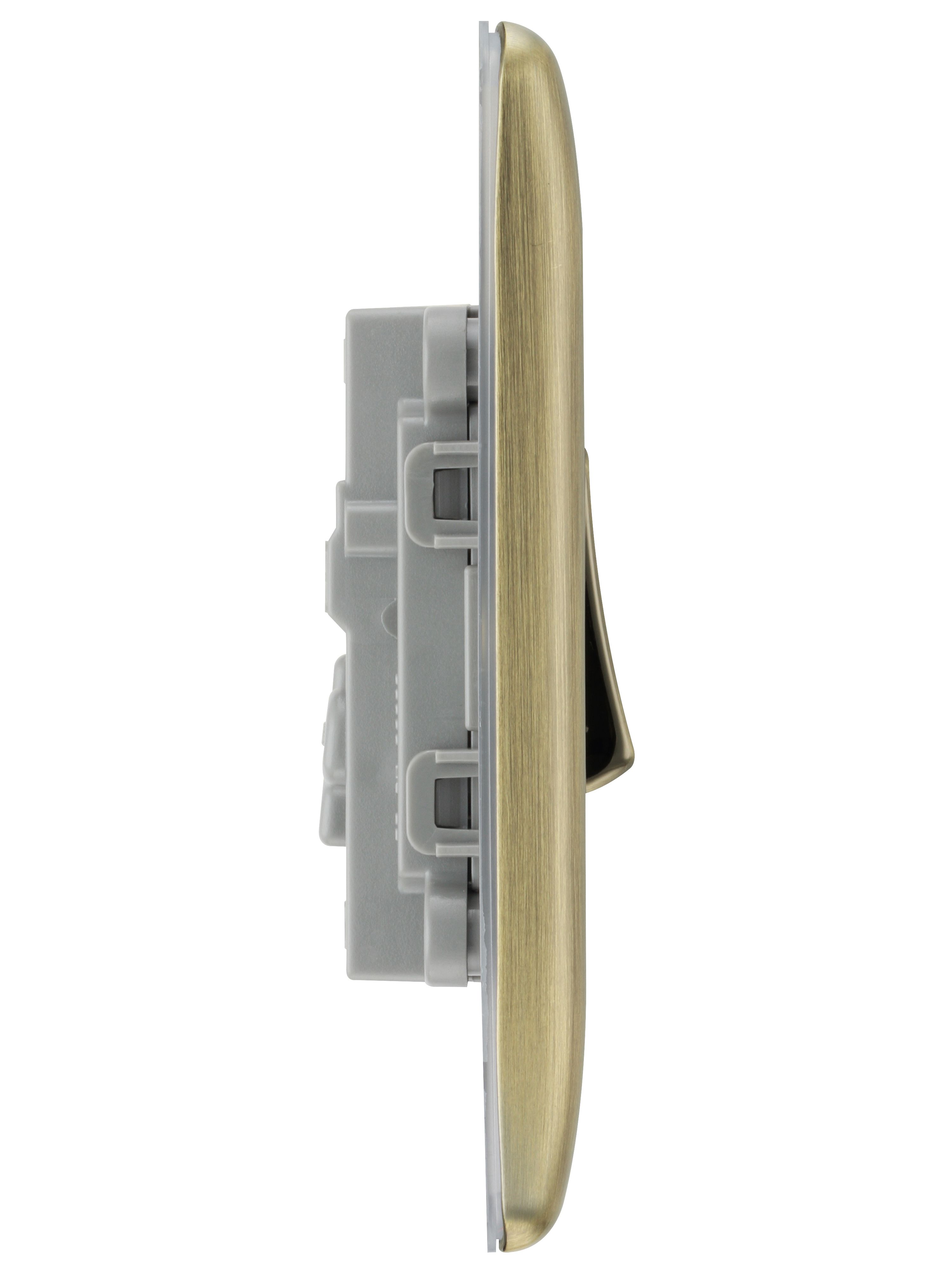 BG 20A Single 1 way Screwed Intermediate switch Matt Brass effect - 5