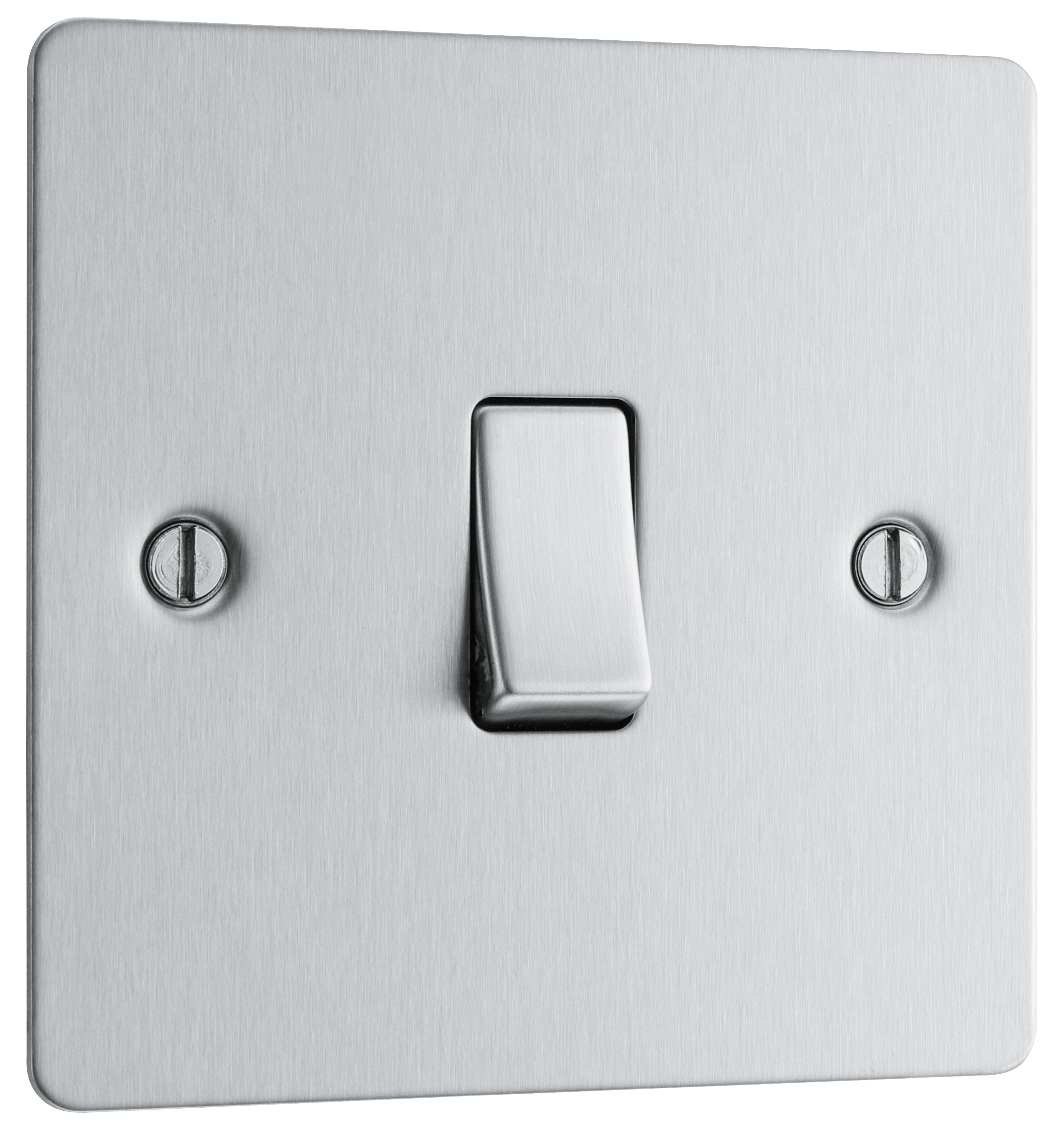 BG 20A Single 2 way Flat Screwed Intermediate switch Matt Steel effect - 3
