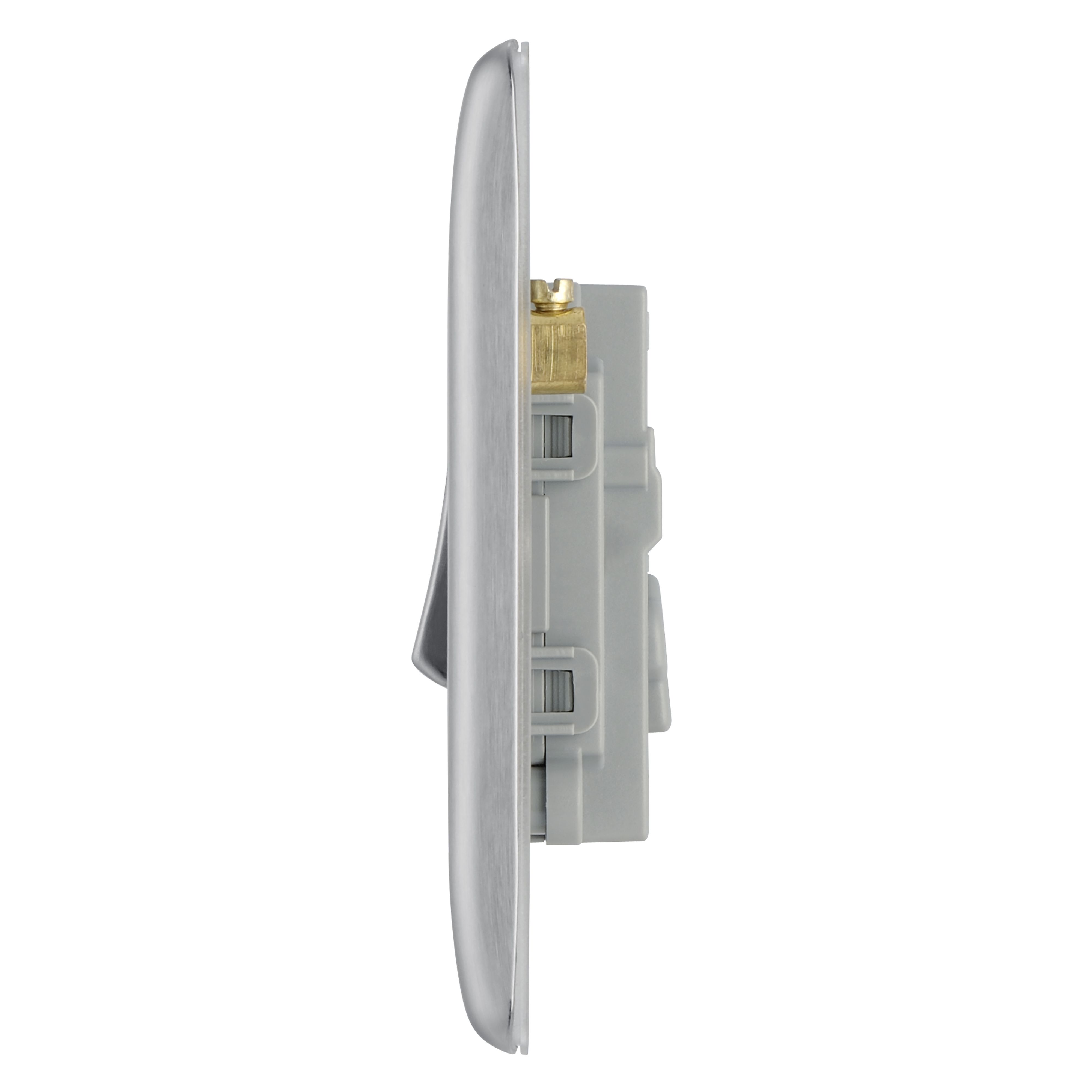 BG 20A Single 2 way Raised slim Screwed Intermediate switch Matt Steel effect - 5