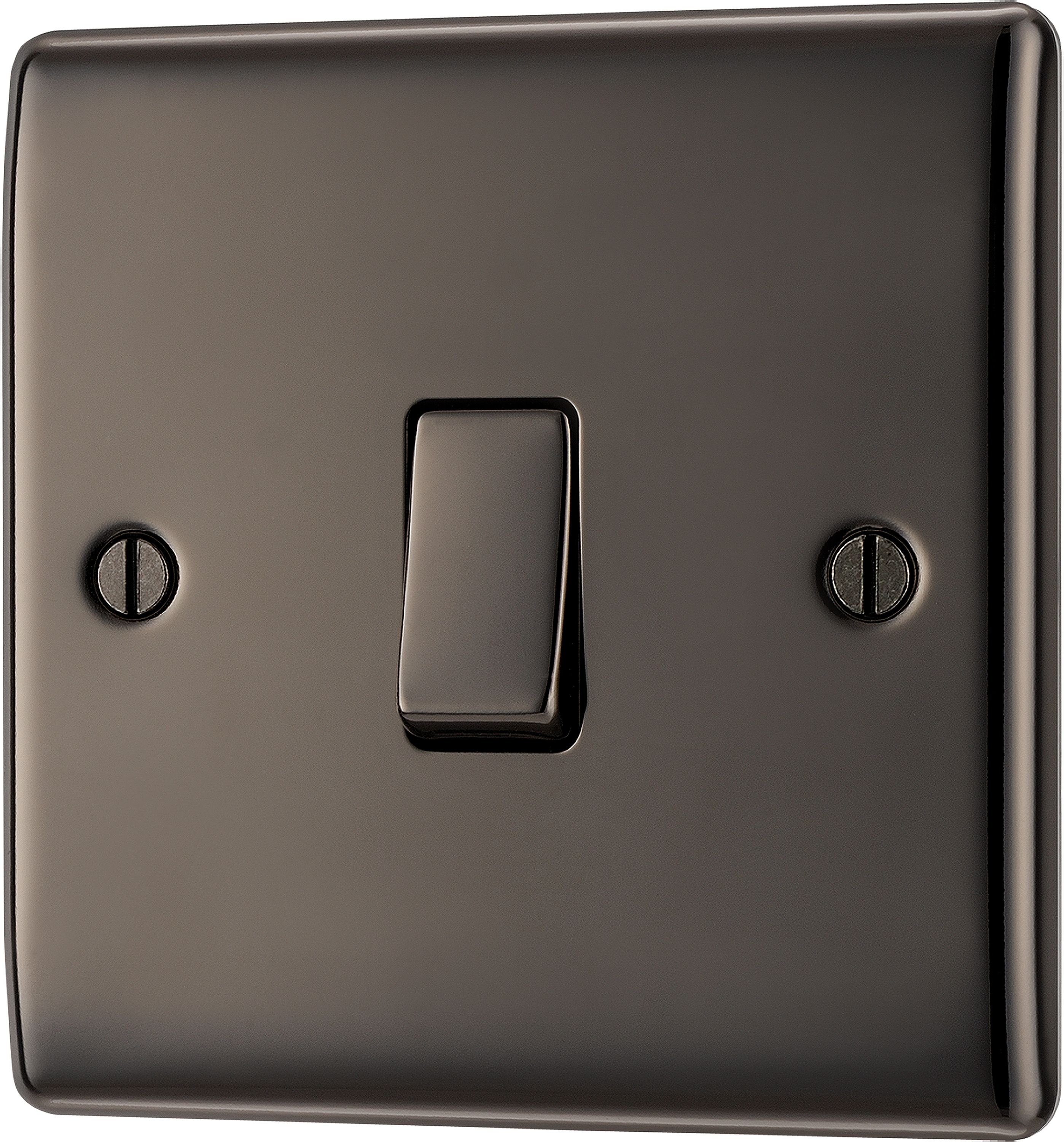 BG 20A Single 2 way Screwed Intermediate switch Gloss Black Nickel effect