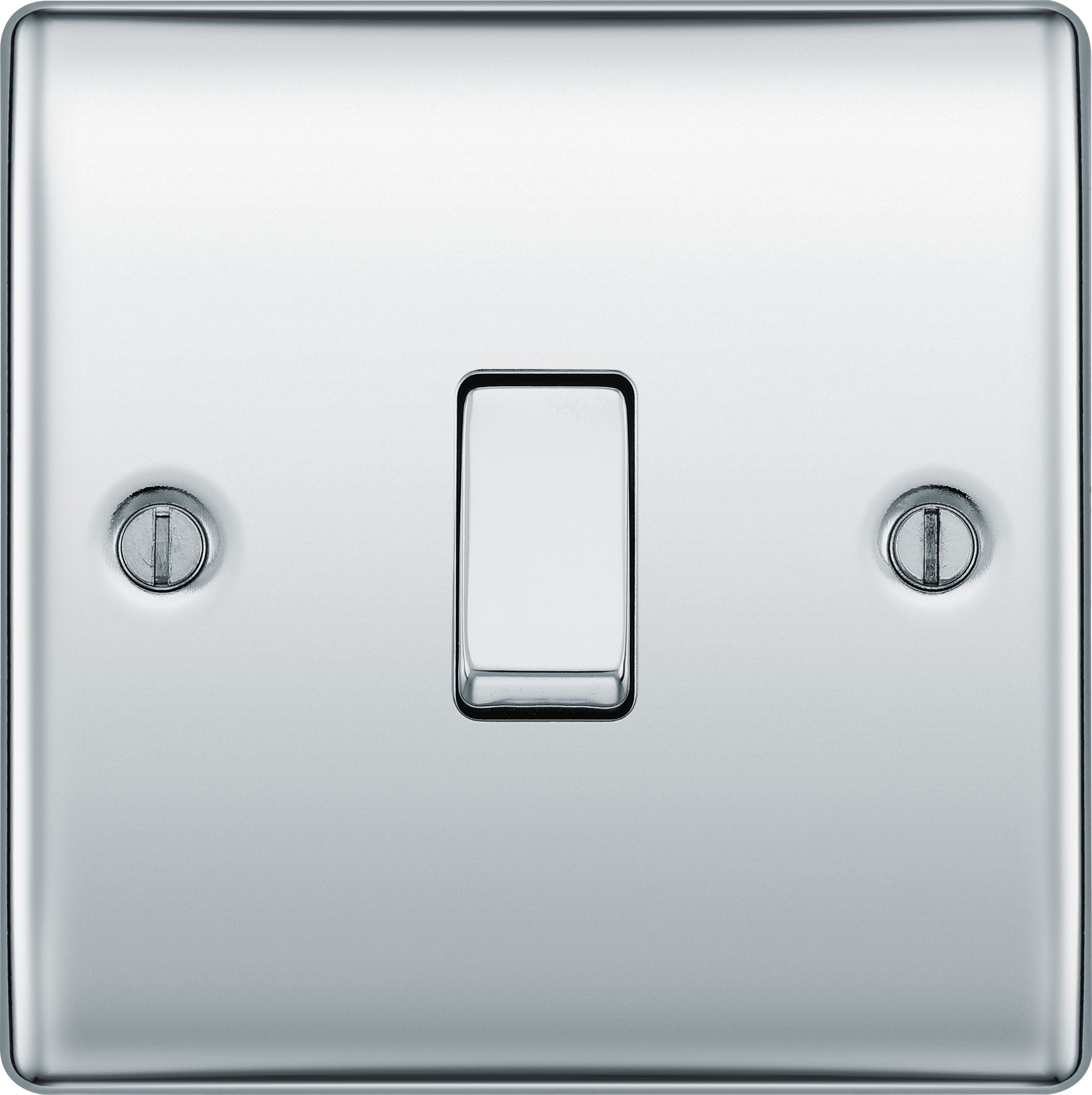 BG 20A Single 2 way Screwed Intermediate switch Gloss Chrome effect