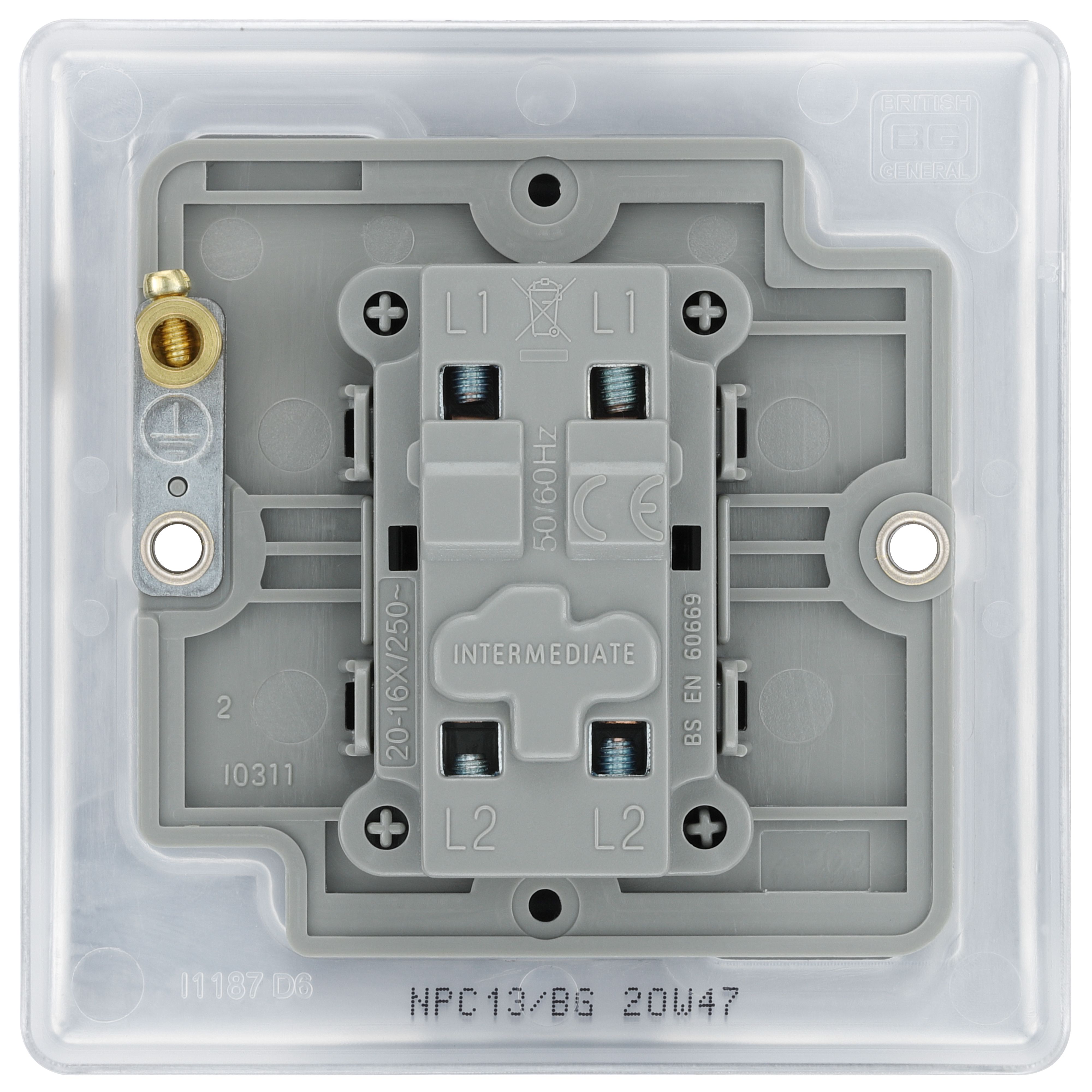 BG 20A Single 2 way Screwed Intermediate switch Gloss Chrome effect - 4