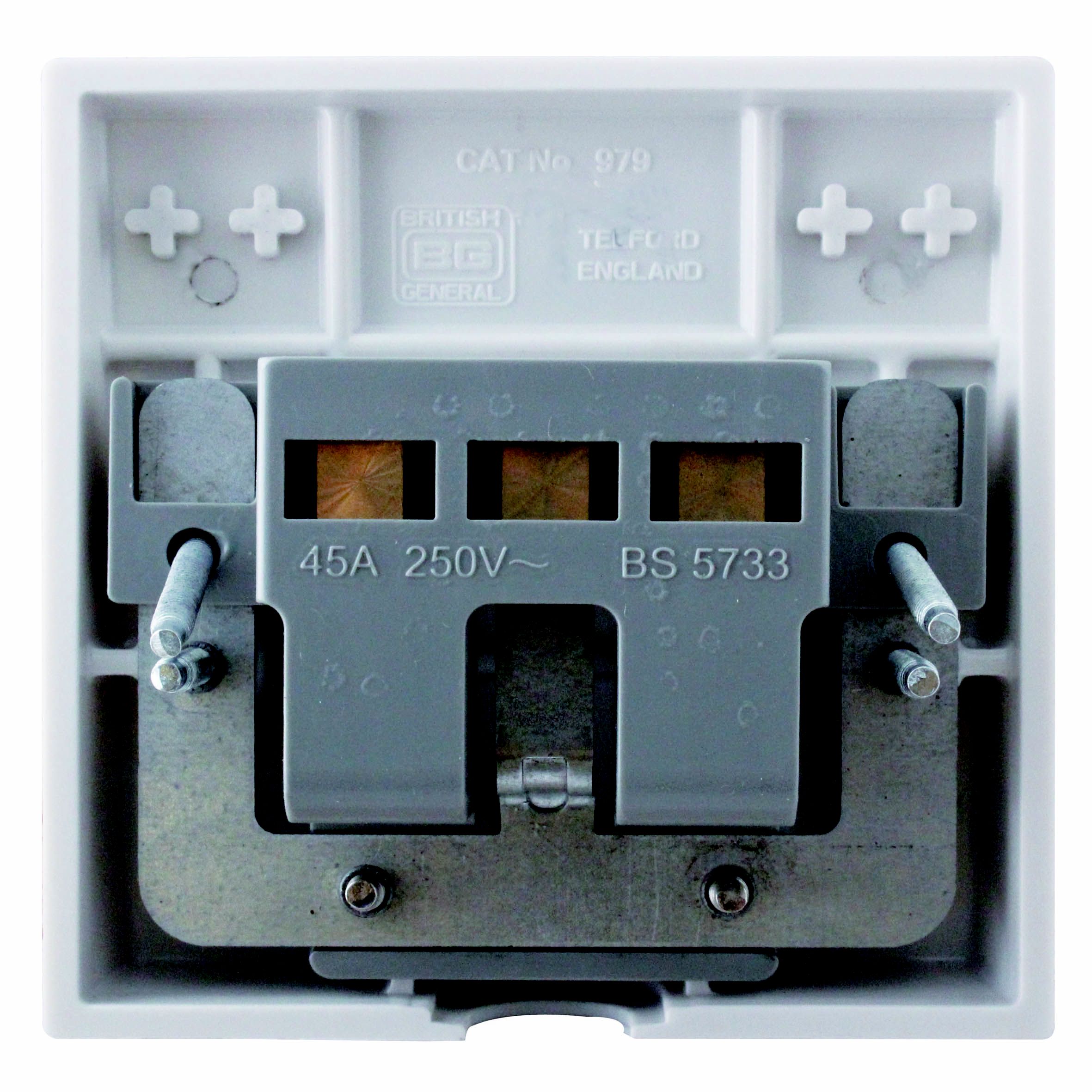 BG 45A 1 gang Raised square profile Unswitched Cooker connection unit ...
