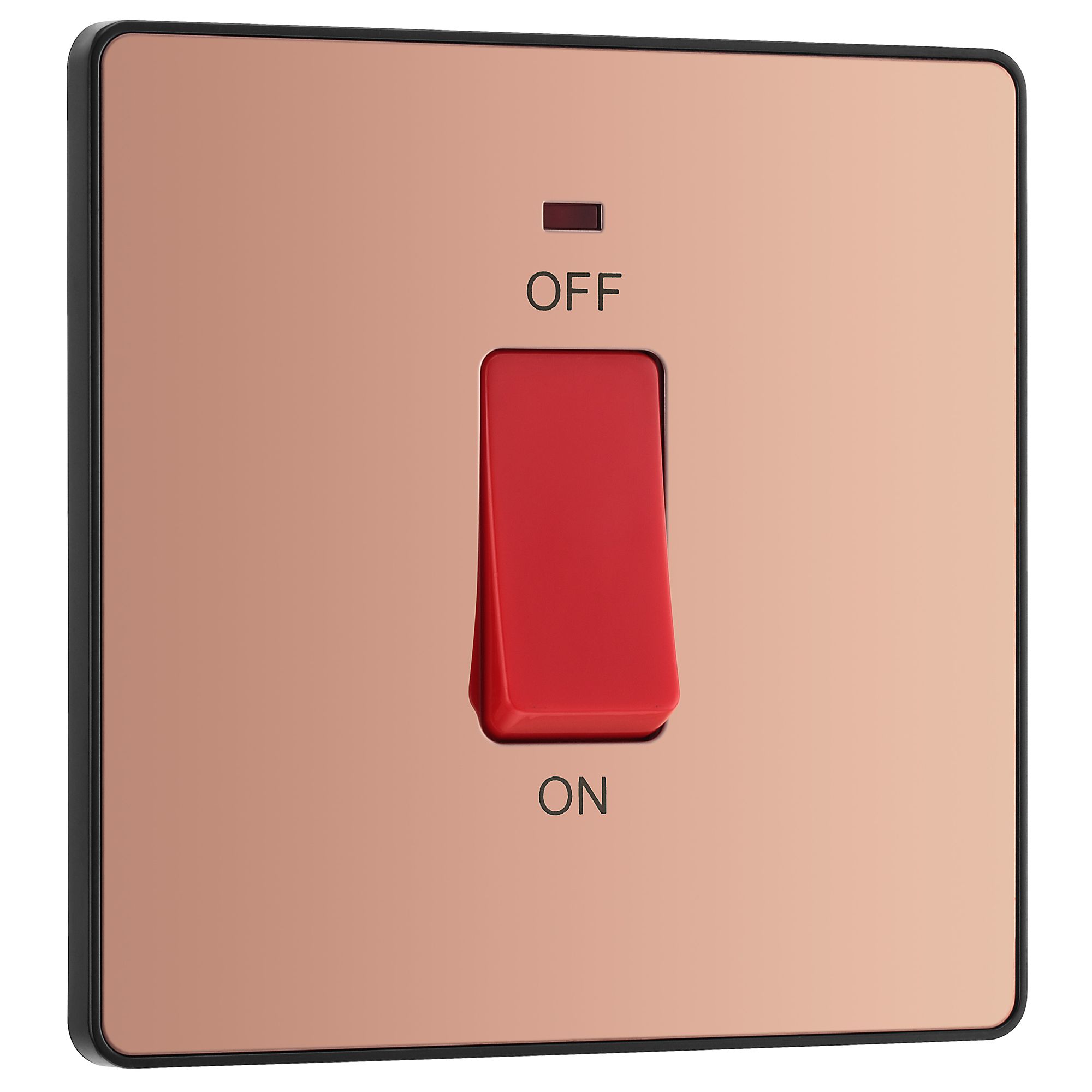 BG 45A 2 way 1 gang Cooker switch Screwless Copper effect