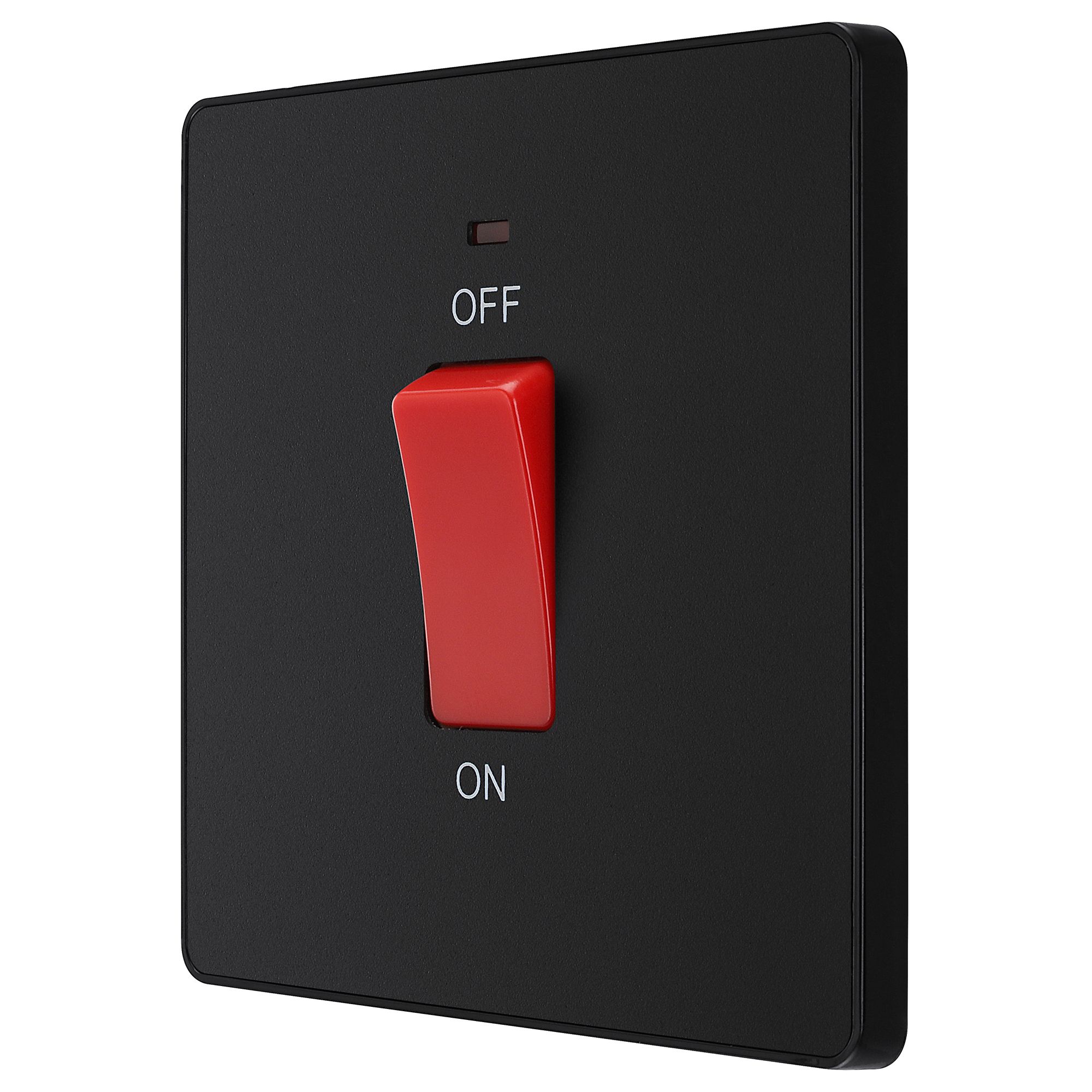 BG 45A 2 way 1 gang Cooker switch Screwless Matt Black