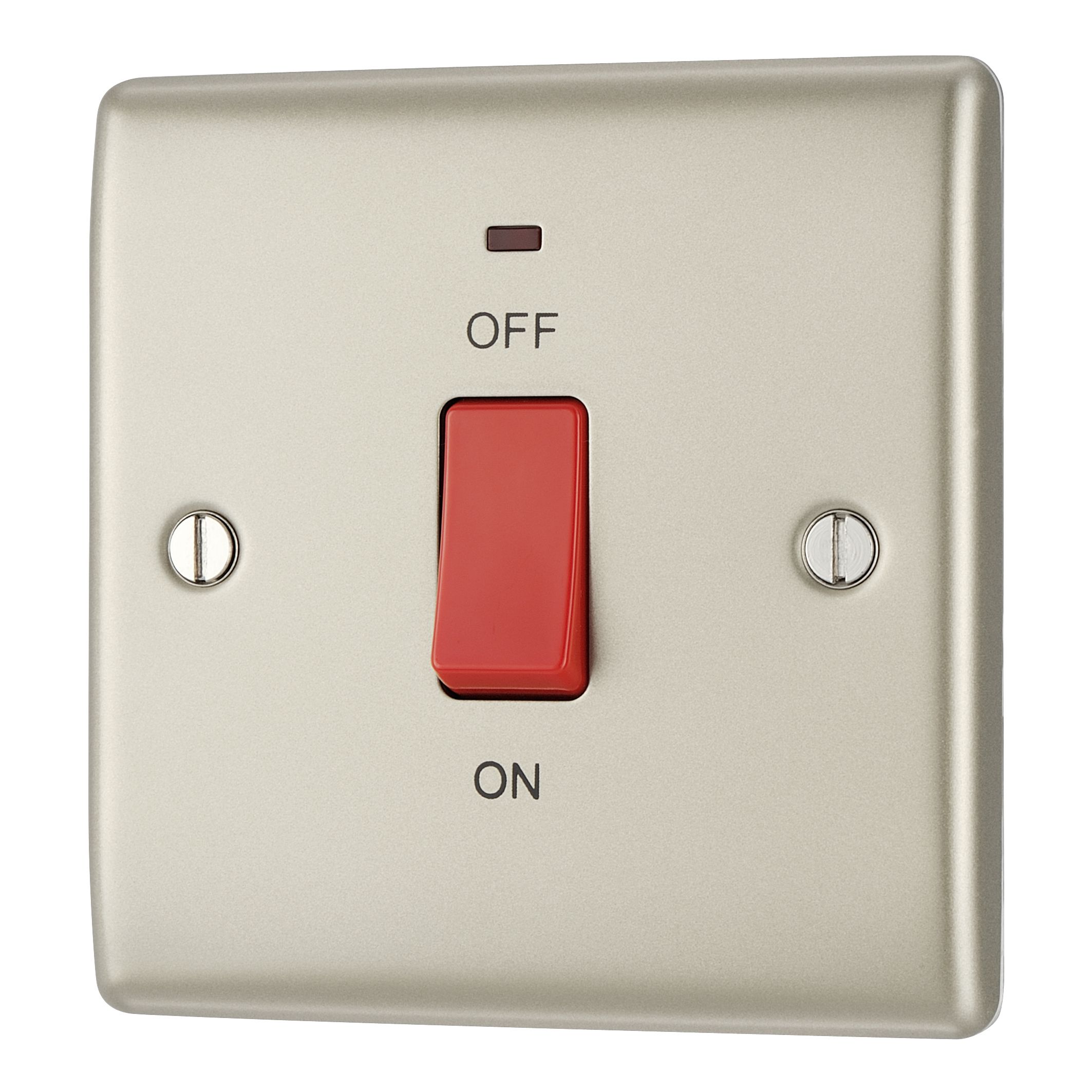 BG 45A Rocker Raised slim Control switch with LED indicator Matt Pearl