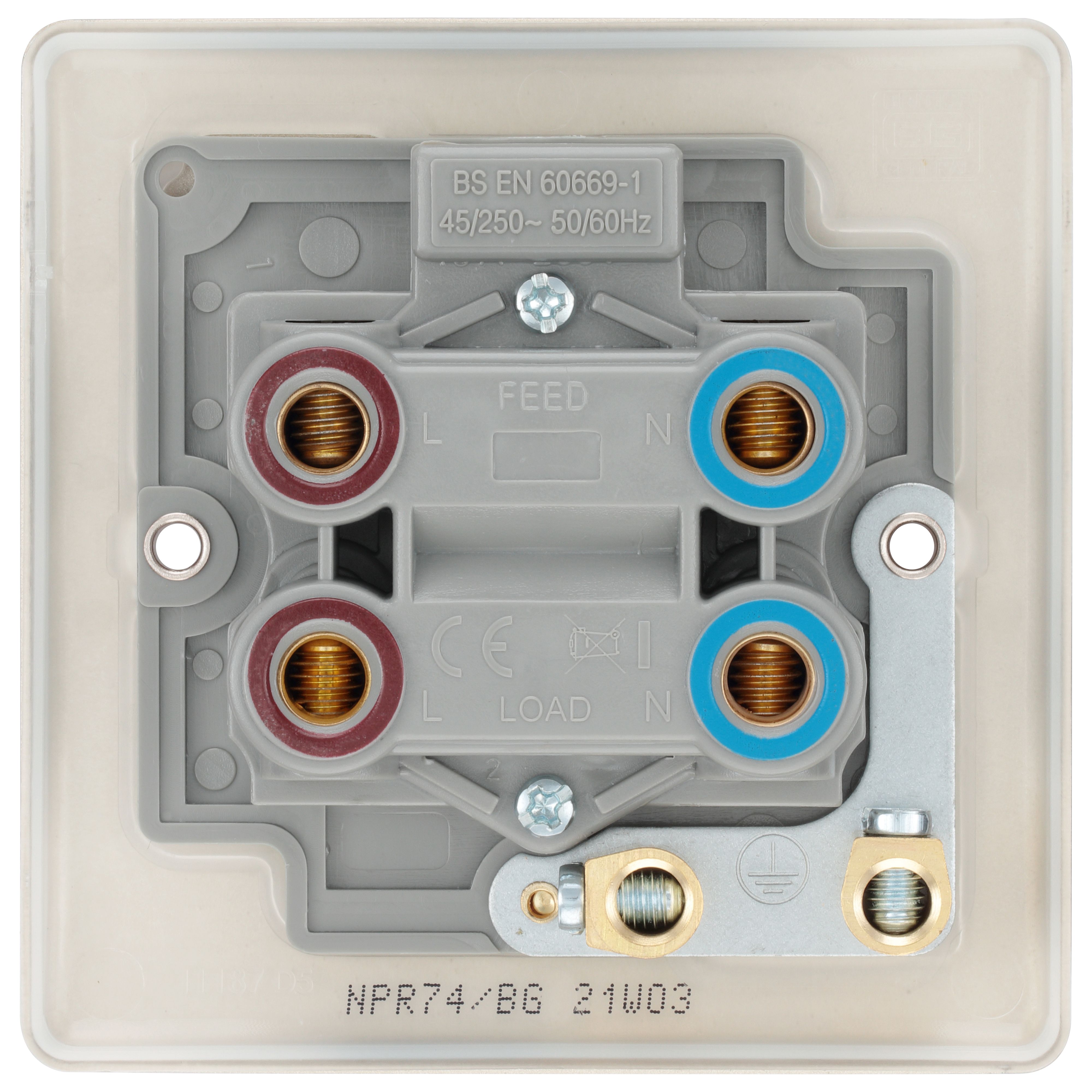 BG 45A Rocker Raised slim Control switch with LED indicator Matt Pearl - 4