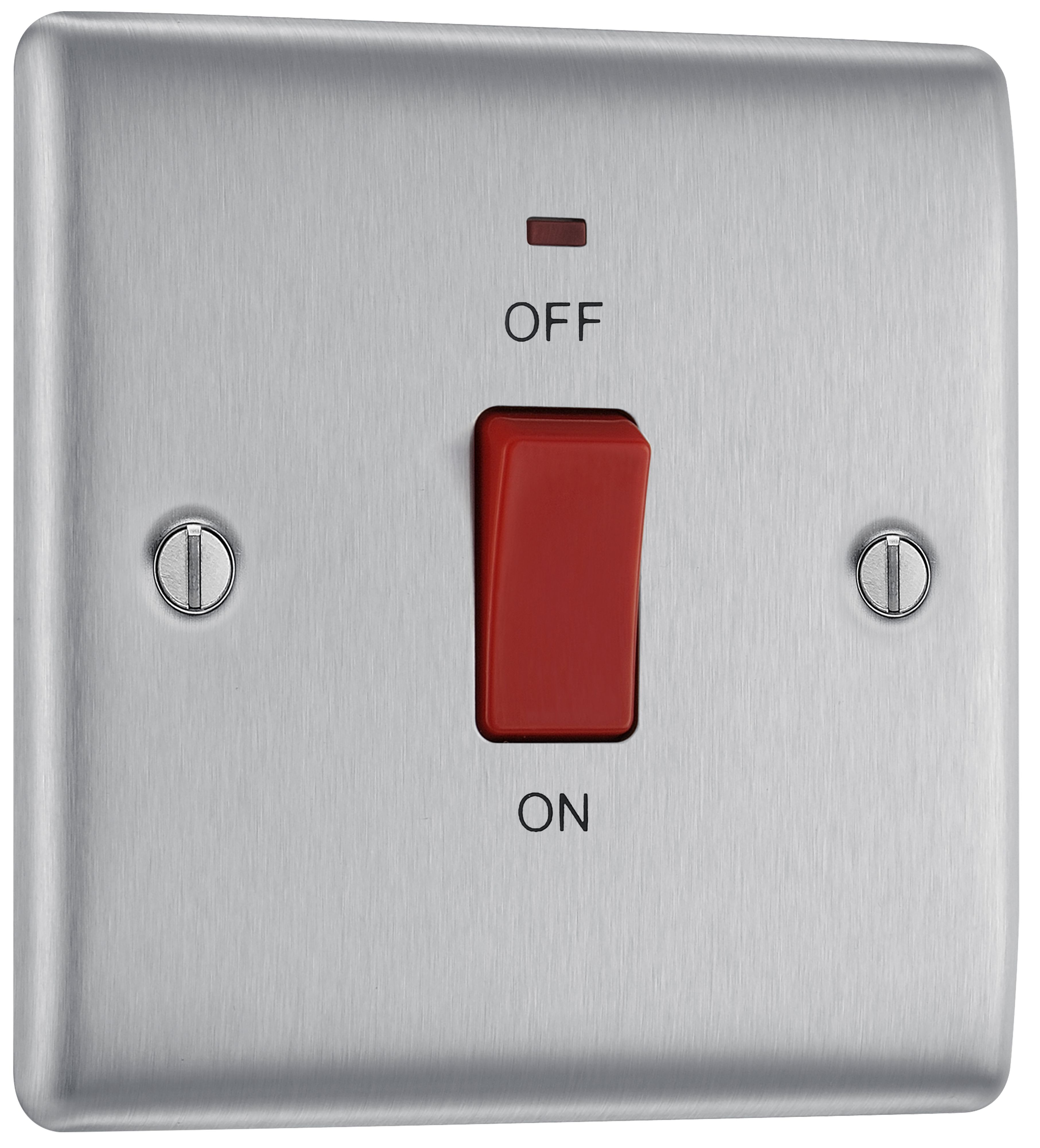 BG 45A Brushed Steel RockervRaised slim Control switch with LED indicator - 4