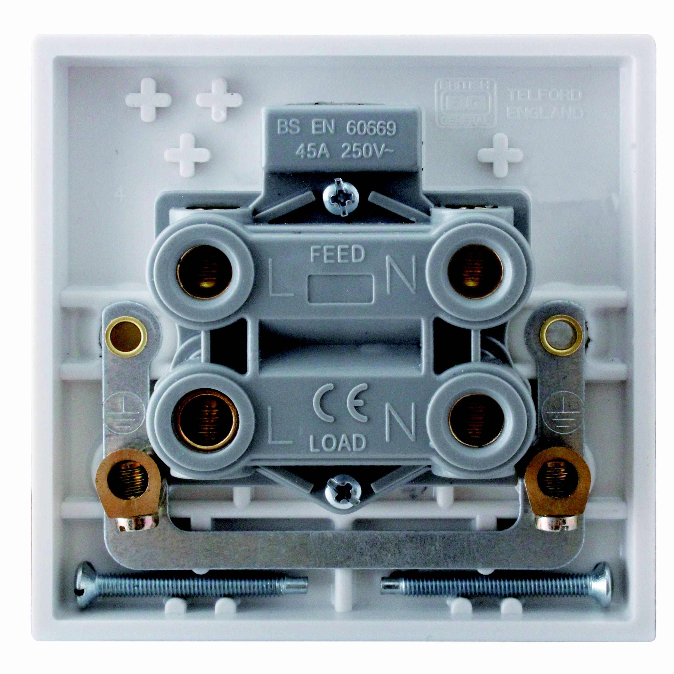 BG 45A Rocker Raised square Control switch Gloss White LED indicator