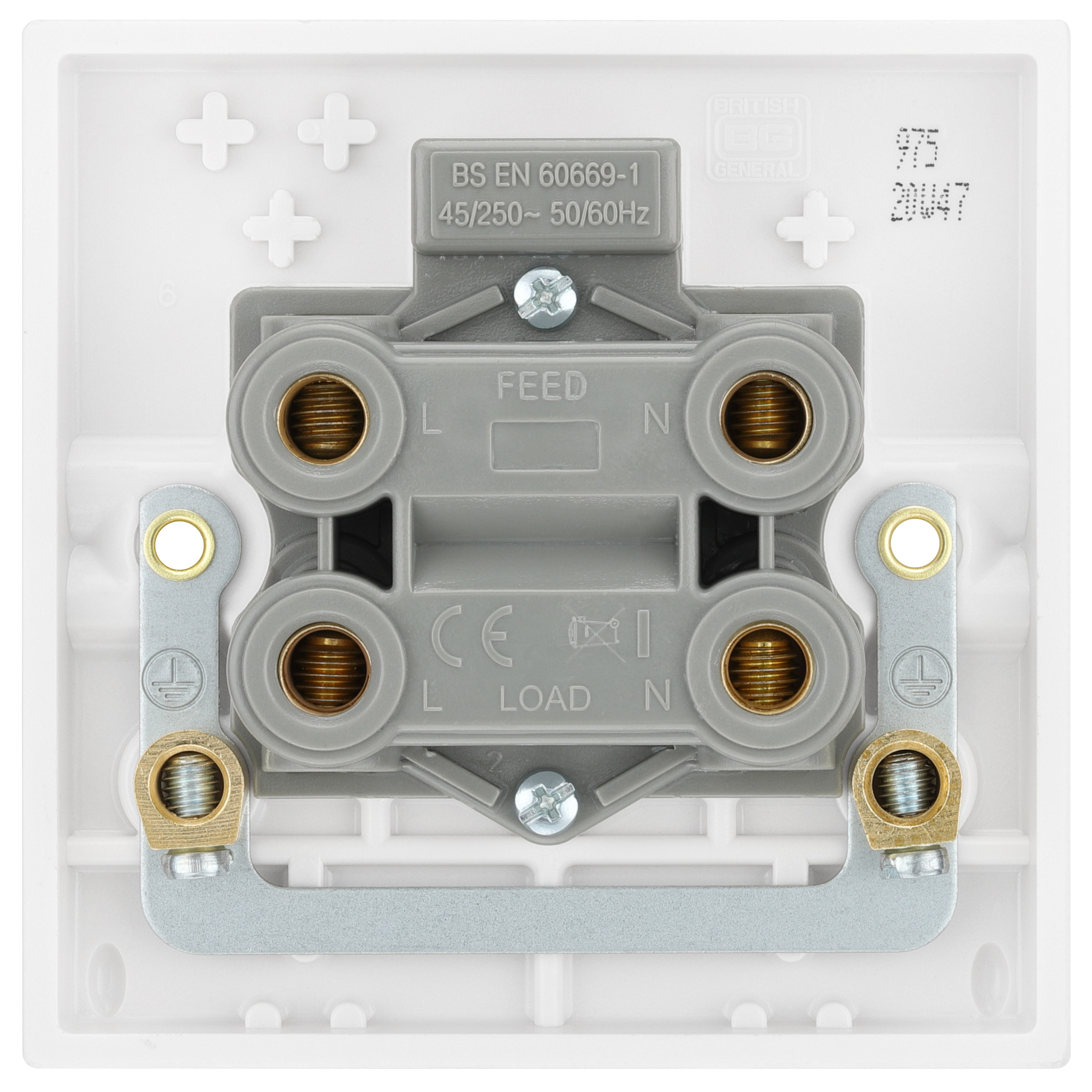 BG 45A Rocker Raised square Control switch Gloss White
