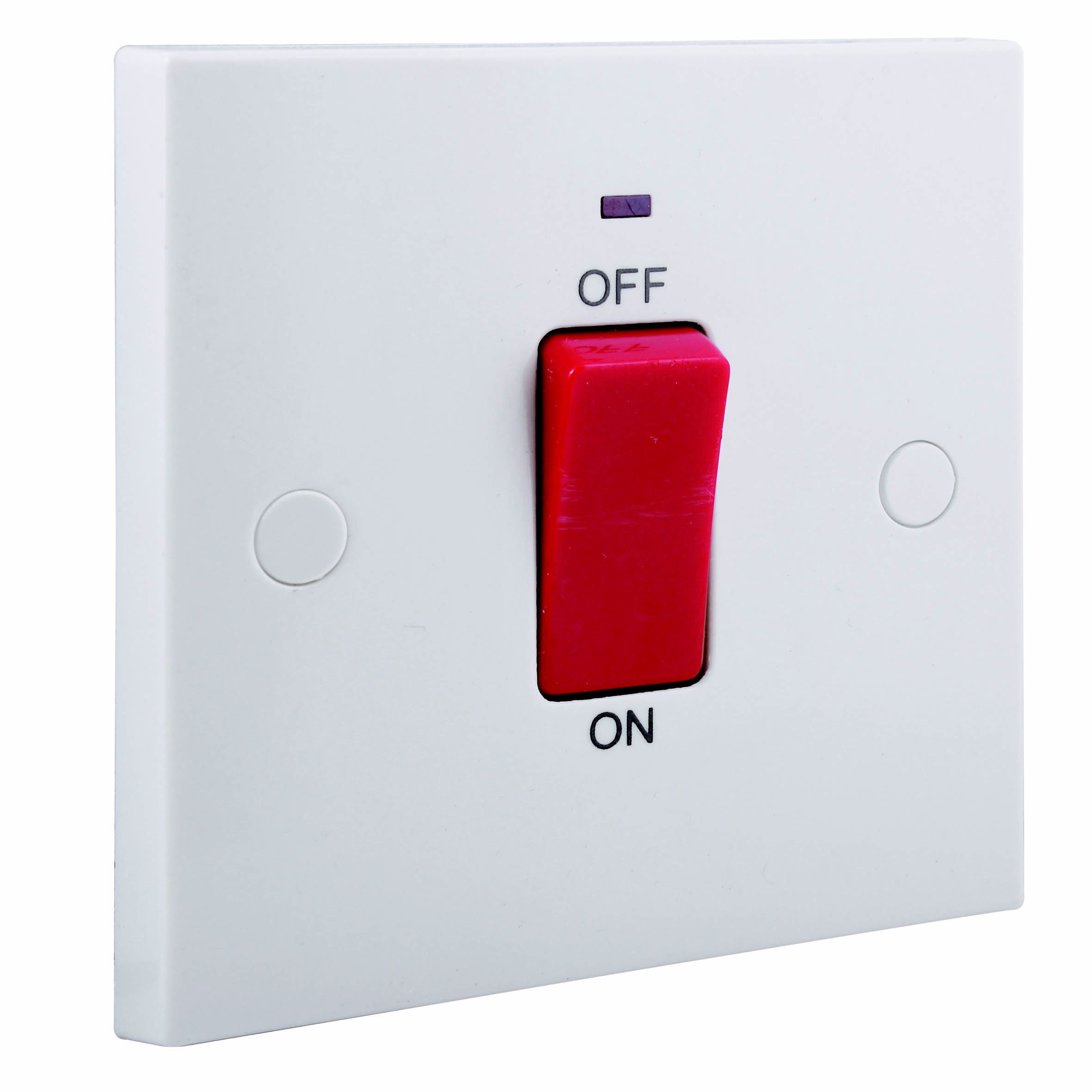 BG 45A Rocker Raised square Control switch with LED indicator Gloss White - 3