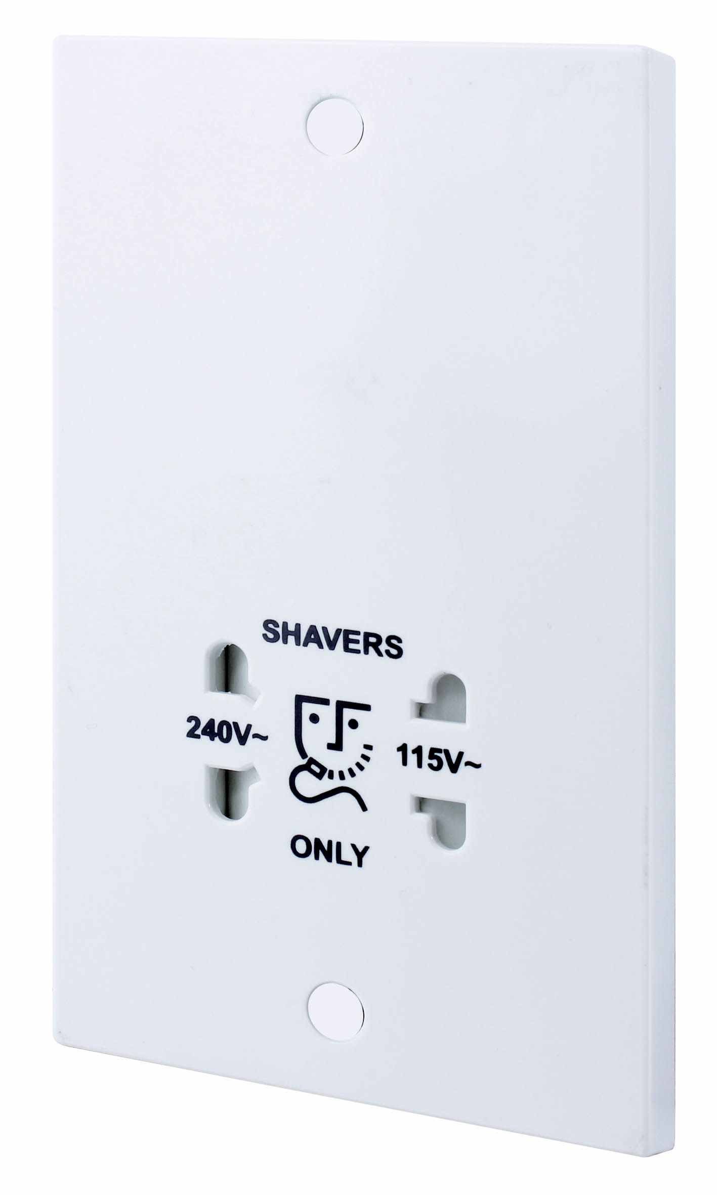 BG 940 Double Raised square Screwed Shaver socket Gloss 230V White