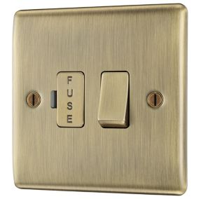 BG Antique Brass 13A 2 way Raised slim profile Screwed Switched Fused connection unit