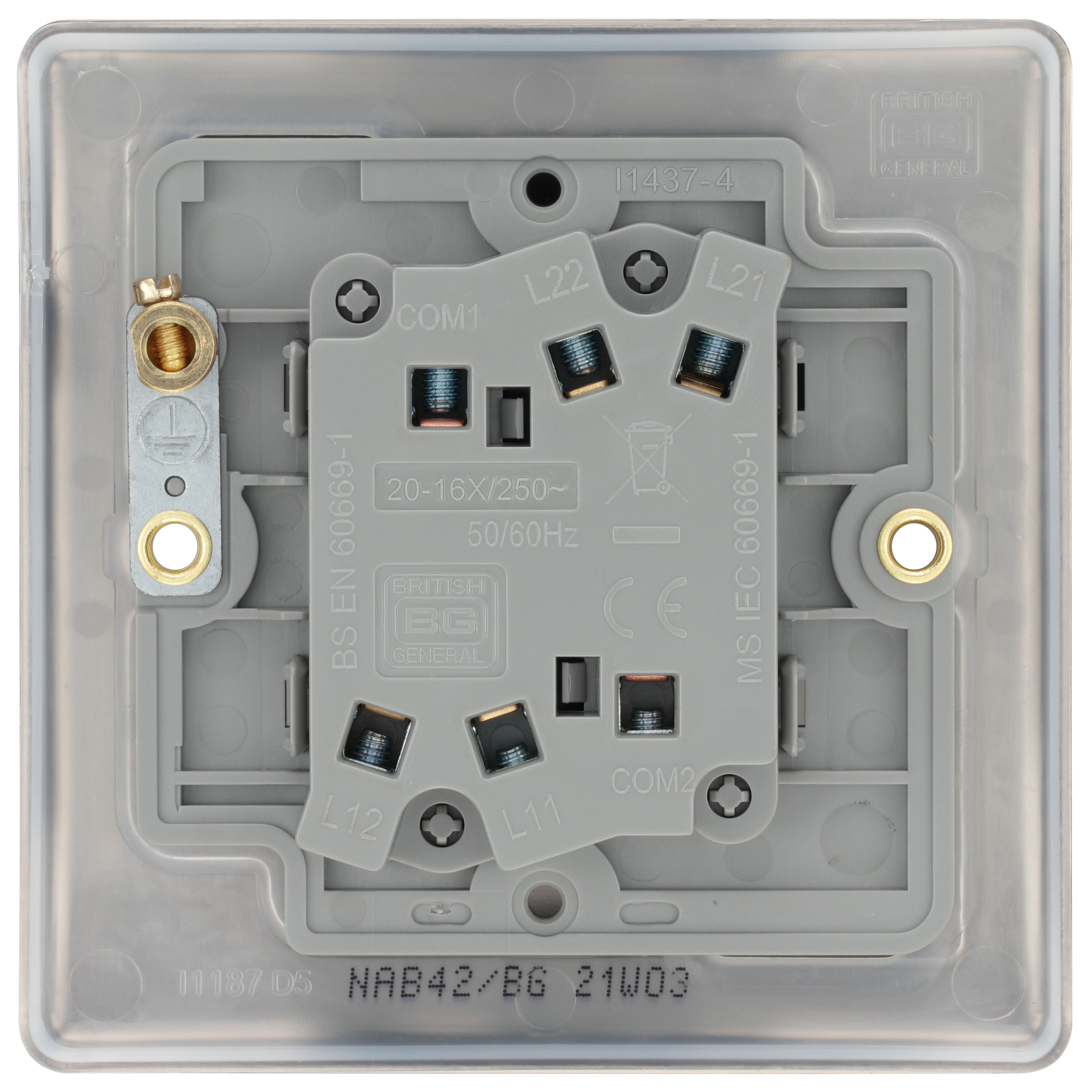 BG Antique Brass 20A 2 way 2 gang Light Switch - 4