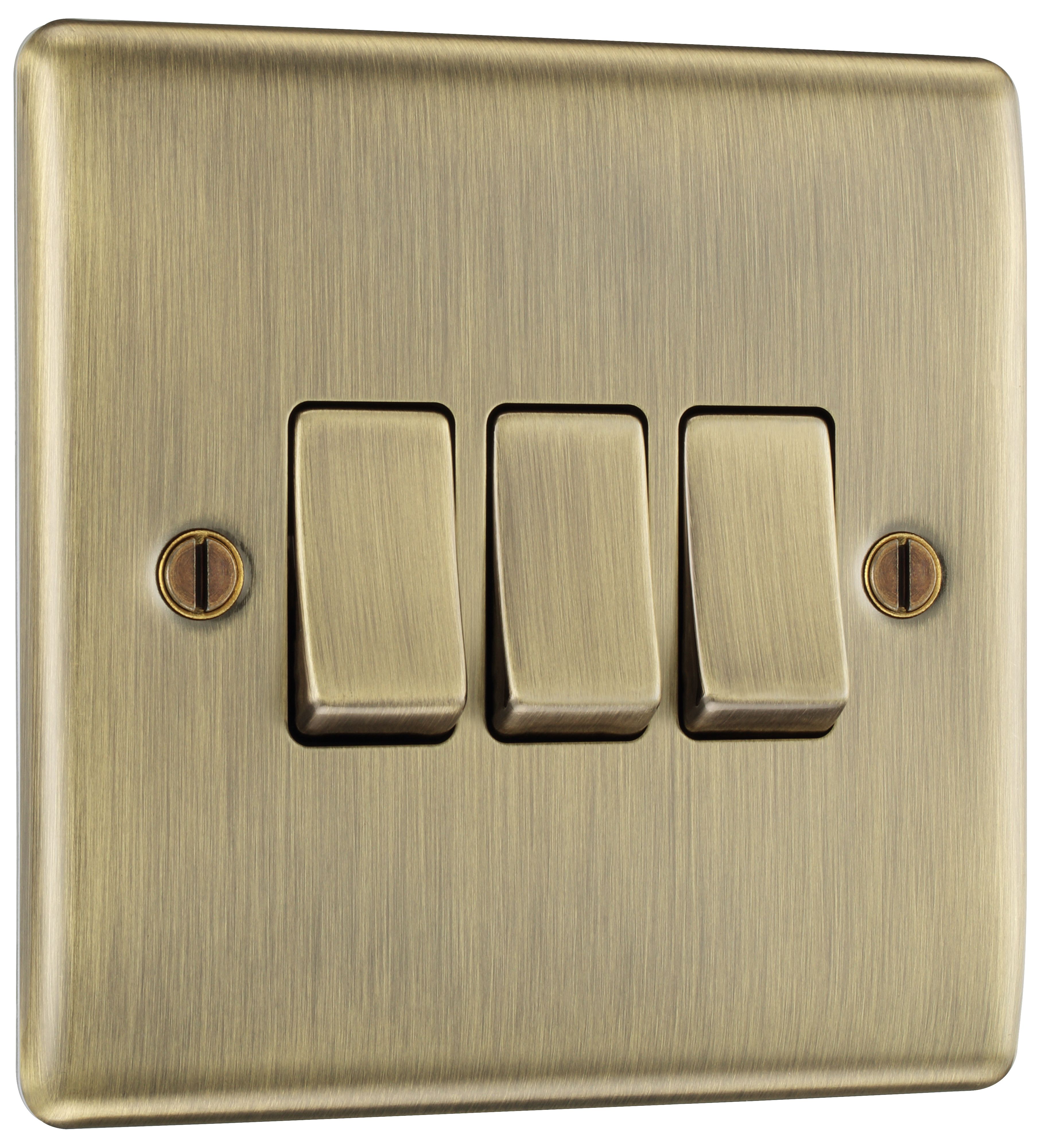 BG Antique Brass 20A 2 way 3 gang Light Switch - 3