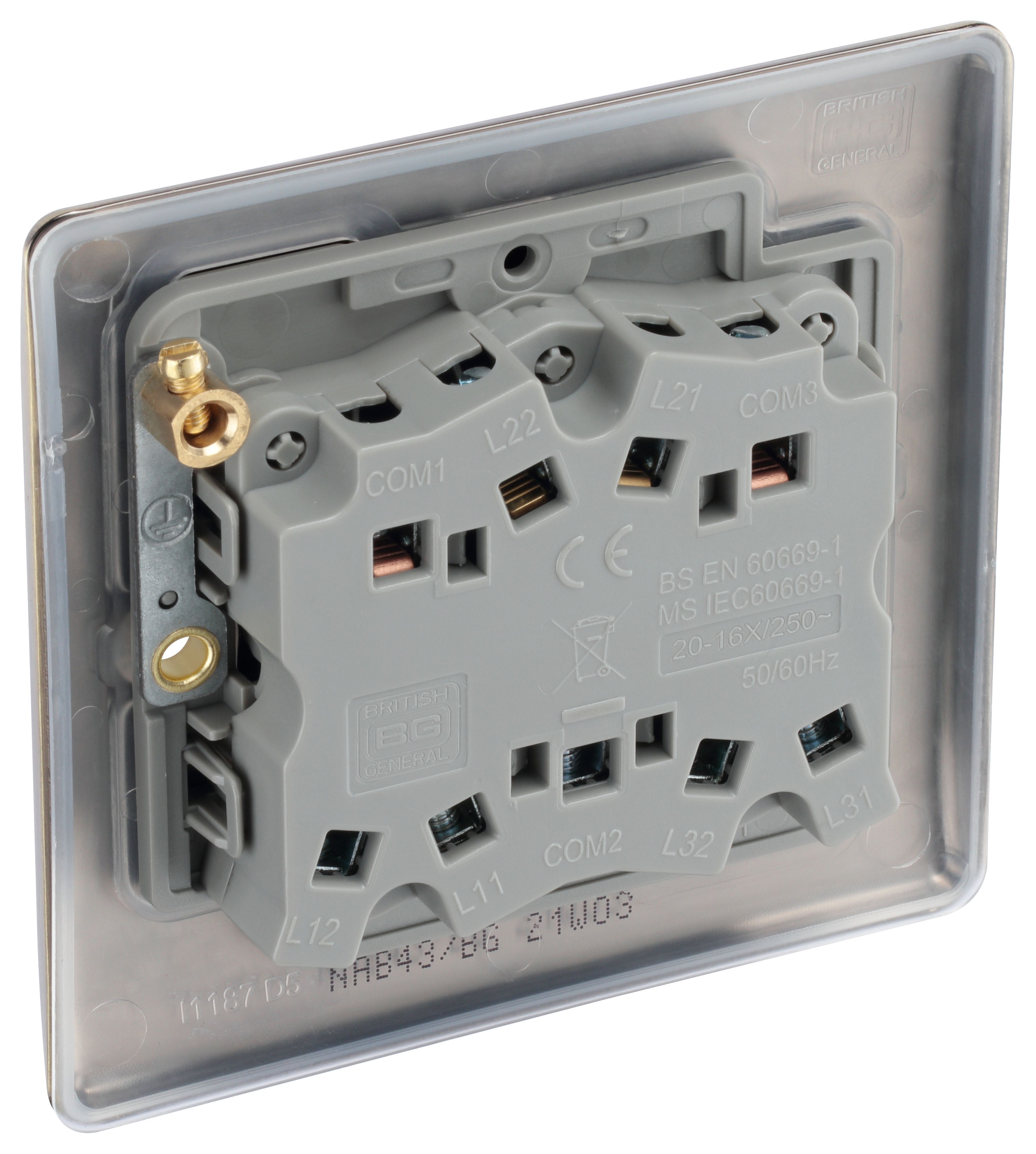 BG Antique Brass 20A 2 way 3 gang Light Switch - 6
