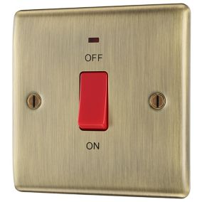 BG Antique Brass 45A 1 way 1 gang Raised slim Cooker Switch with LED Indicator