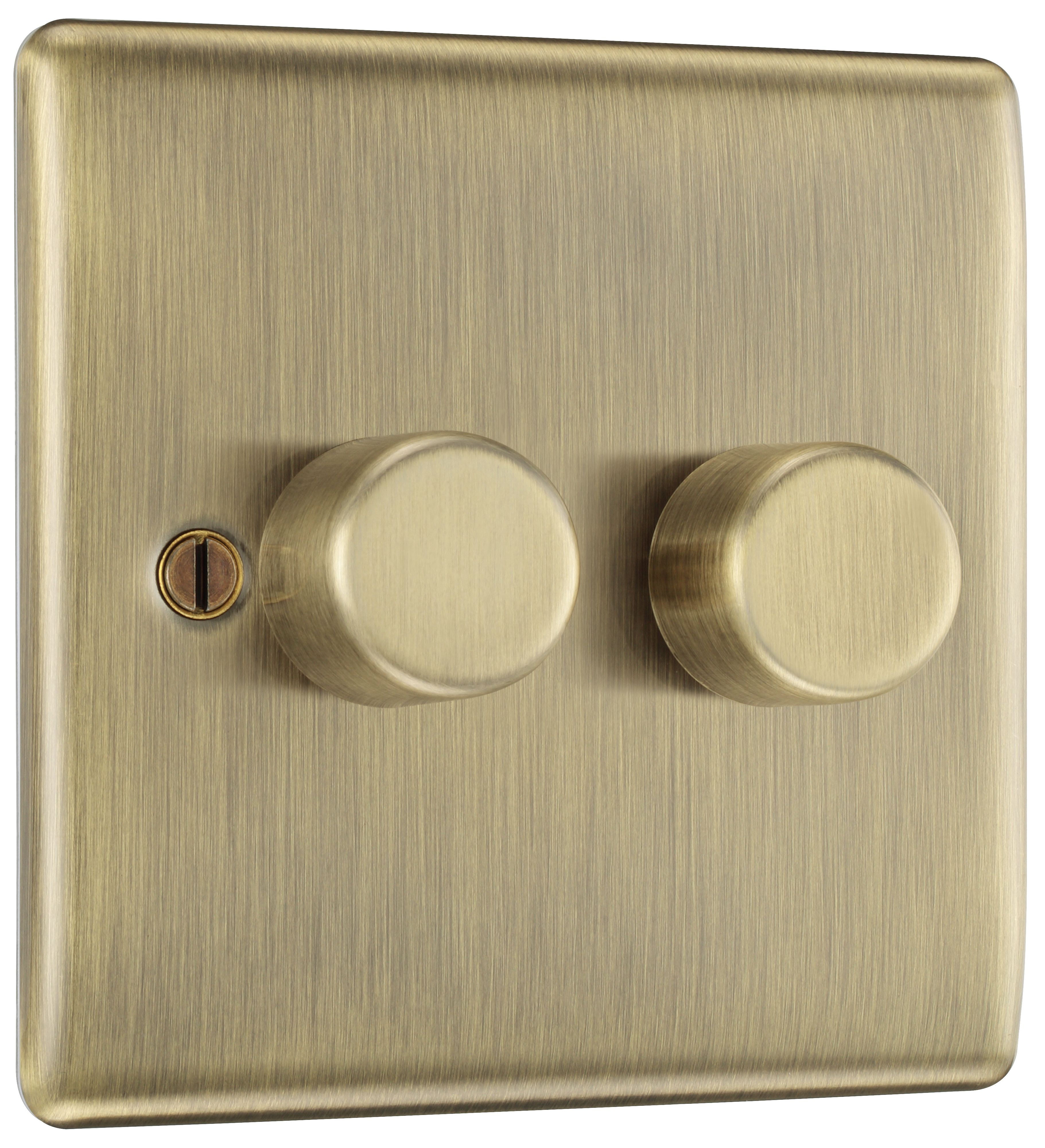 BG Antique Brass profile Double 2 way 400W Dimmer switch - 3