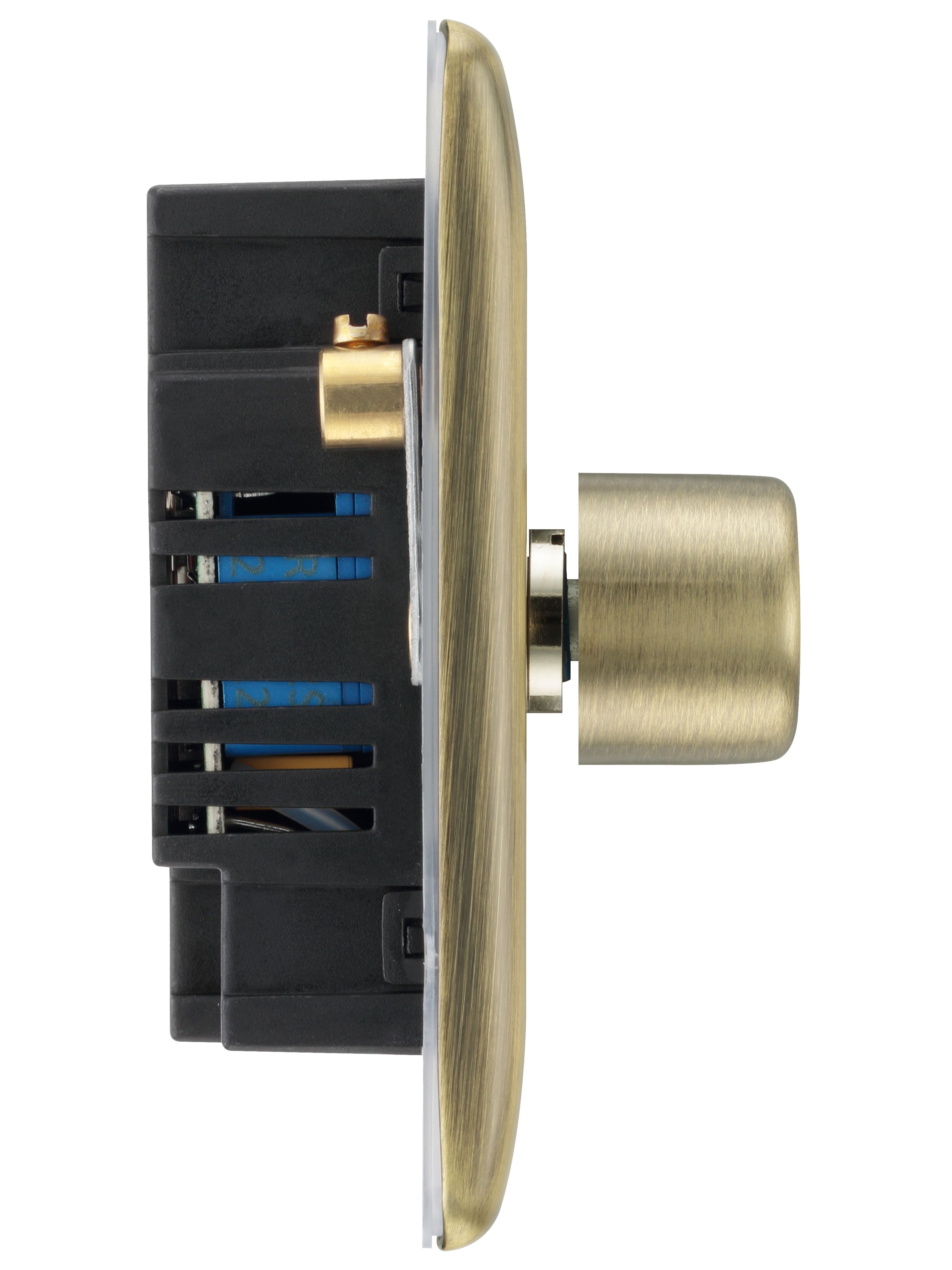 BG Antique Brass profile Double 2 way 400W Dimmer switch - 5
