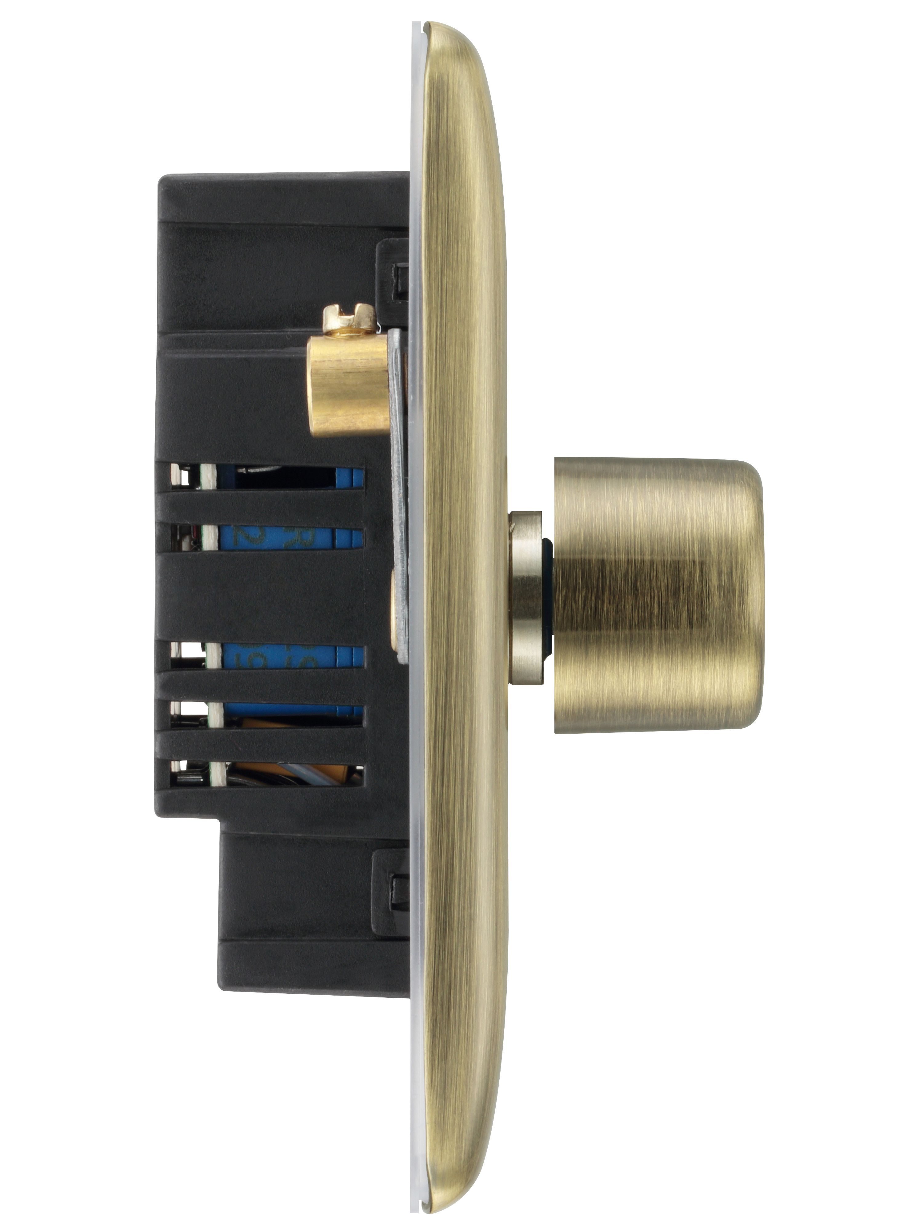 BG Antique Brass profile Single 2 way 400W Dimmer switch - 5