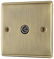 BG Antique Brass Semi-flush Single TV socket