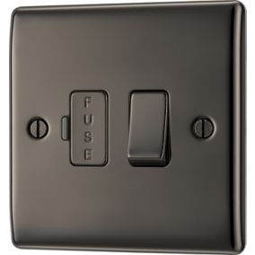 BG Black Nickel 13A 2 way Raised slim profile Screwed Switched Fused connection unit