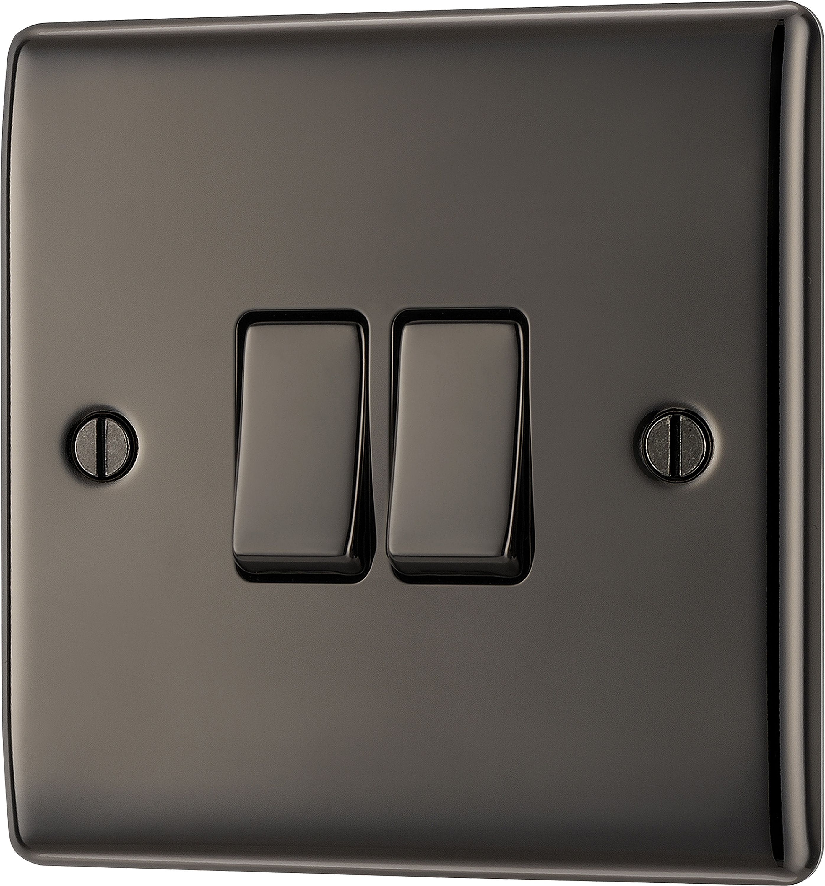 BG Black Nickel 20A 2 way 2 gang Light Switch