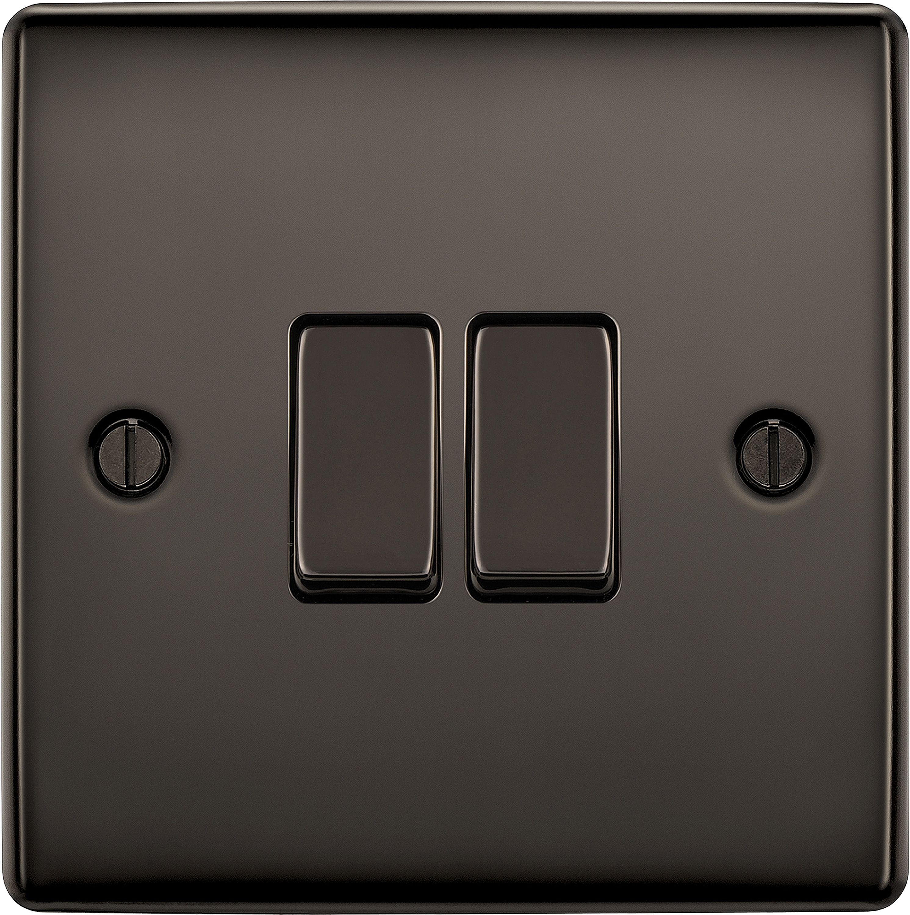 BG Black Nickel 20A 2 way 2 gang Light Switch