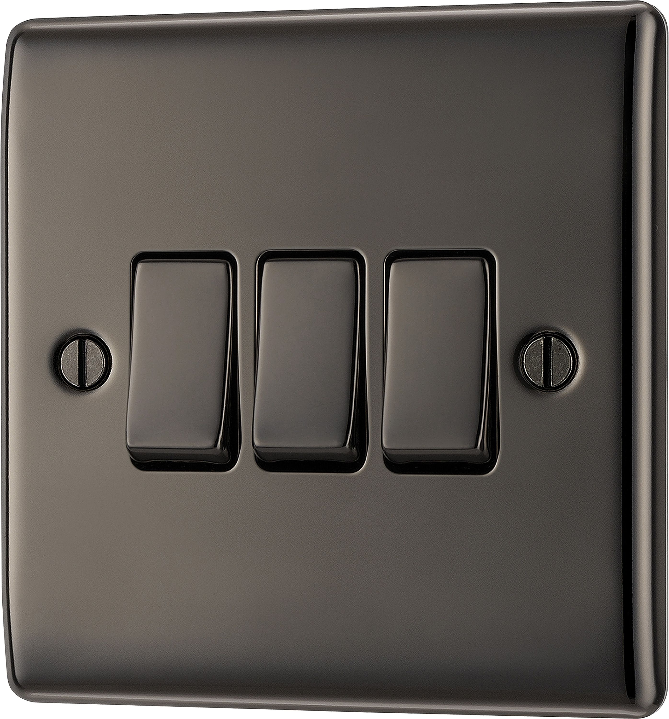 BG Black Nickel 20A 2 way 3 gang Light Switch