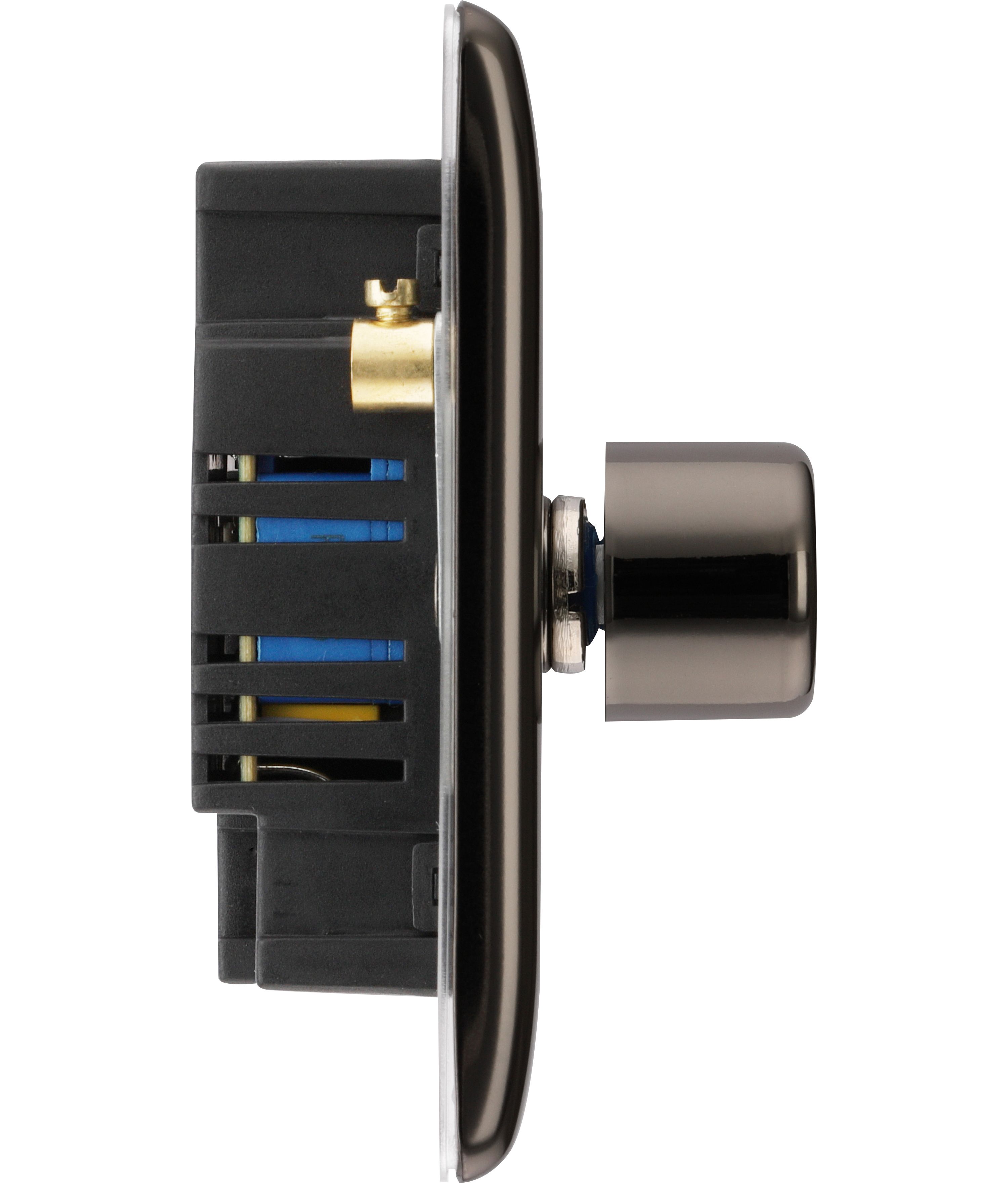 BG Black Nickel profile Double 2 way 400W Dimmer switch