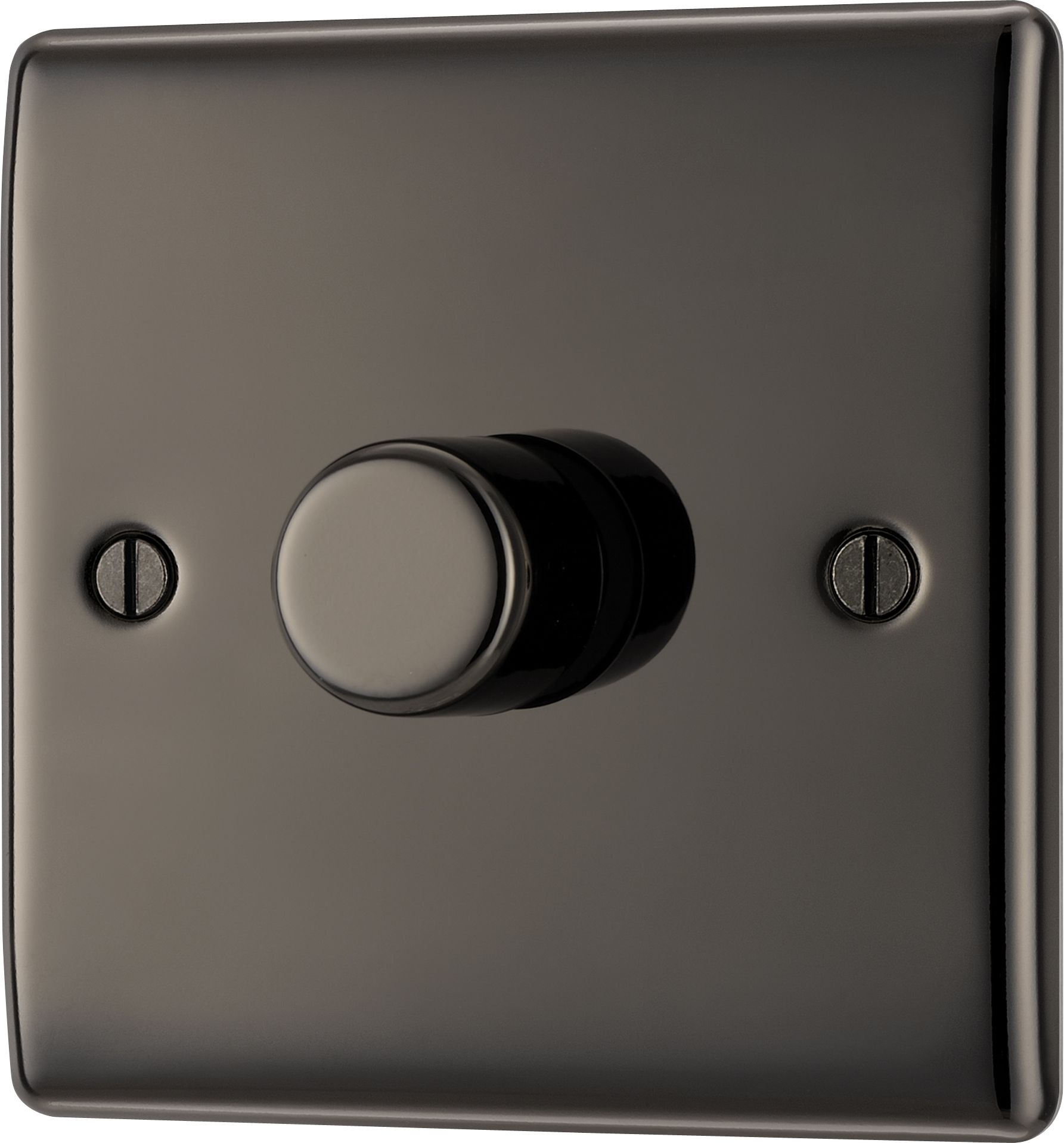 BG Black Nickel Raised slim profile Single 2 way 400W Dimmer switch Gloss Black 1 gang