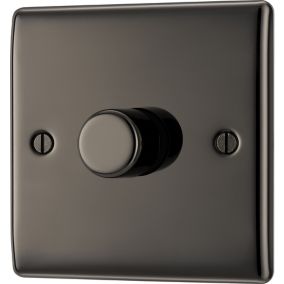 BG Black Nickel Raised slim profile Single 2 way 400W Dimmer switch Gloss Black 1 gang