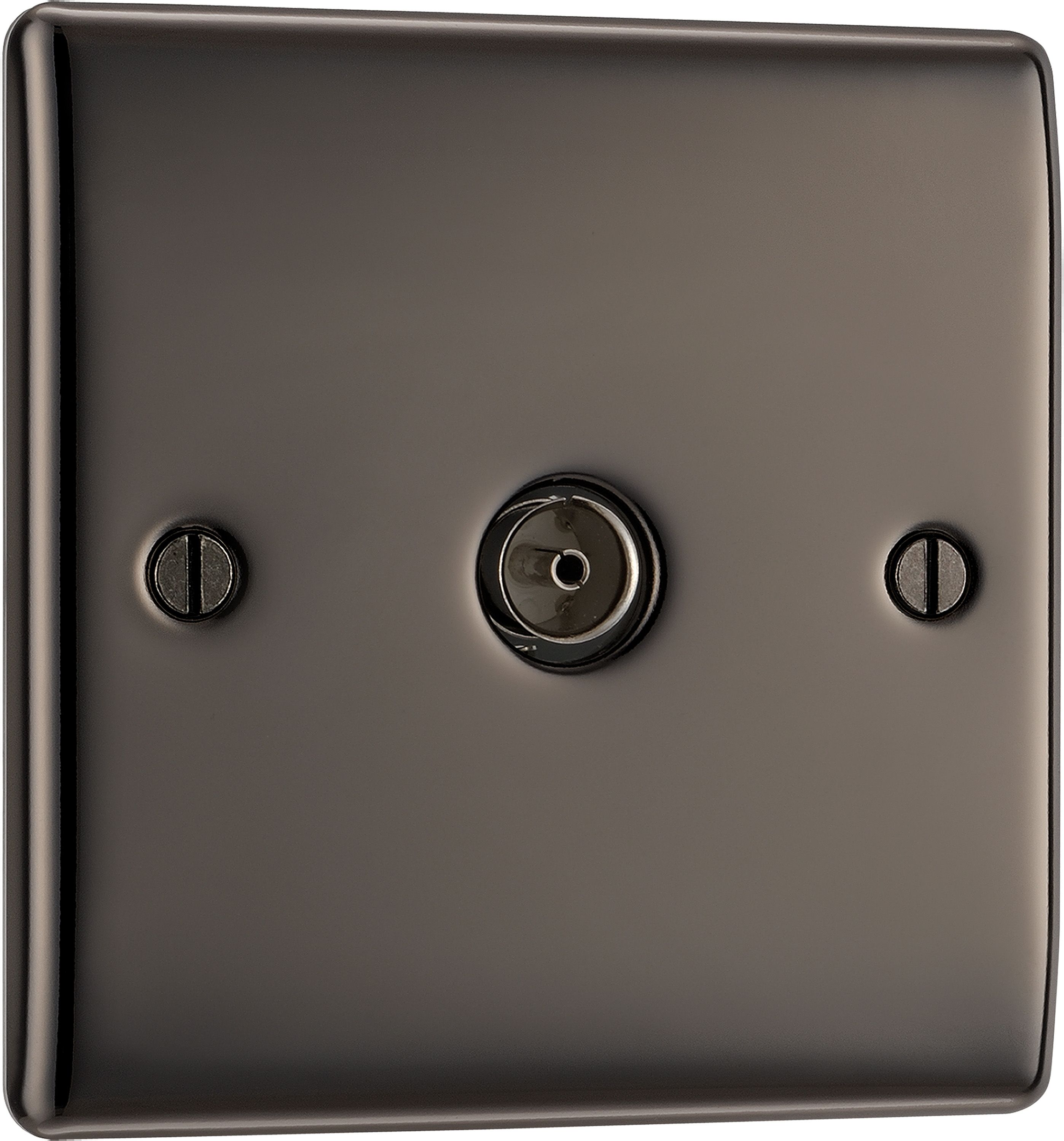 BG Black Nickel Semi-flush Single TV socket - 3