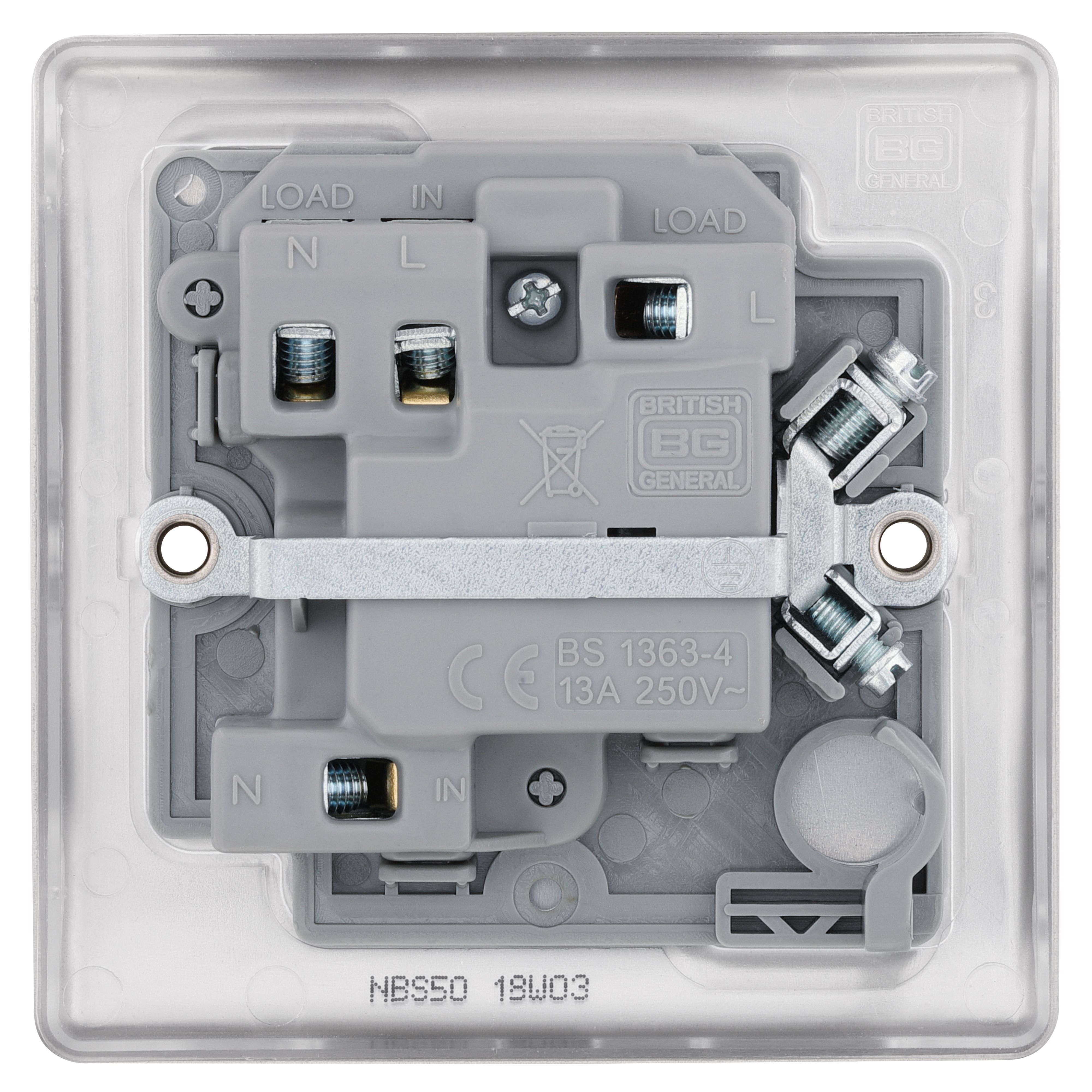 BG Brushed Steel 13A 2 way Raised slim profile Screwed Switched Fused connection unit - 4
