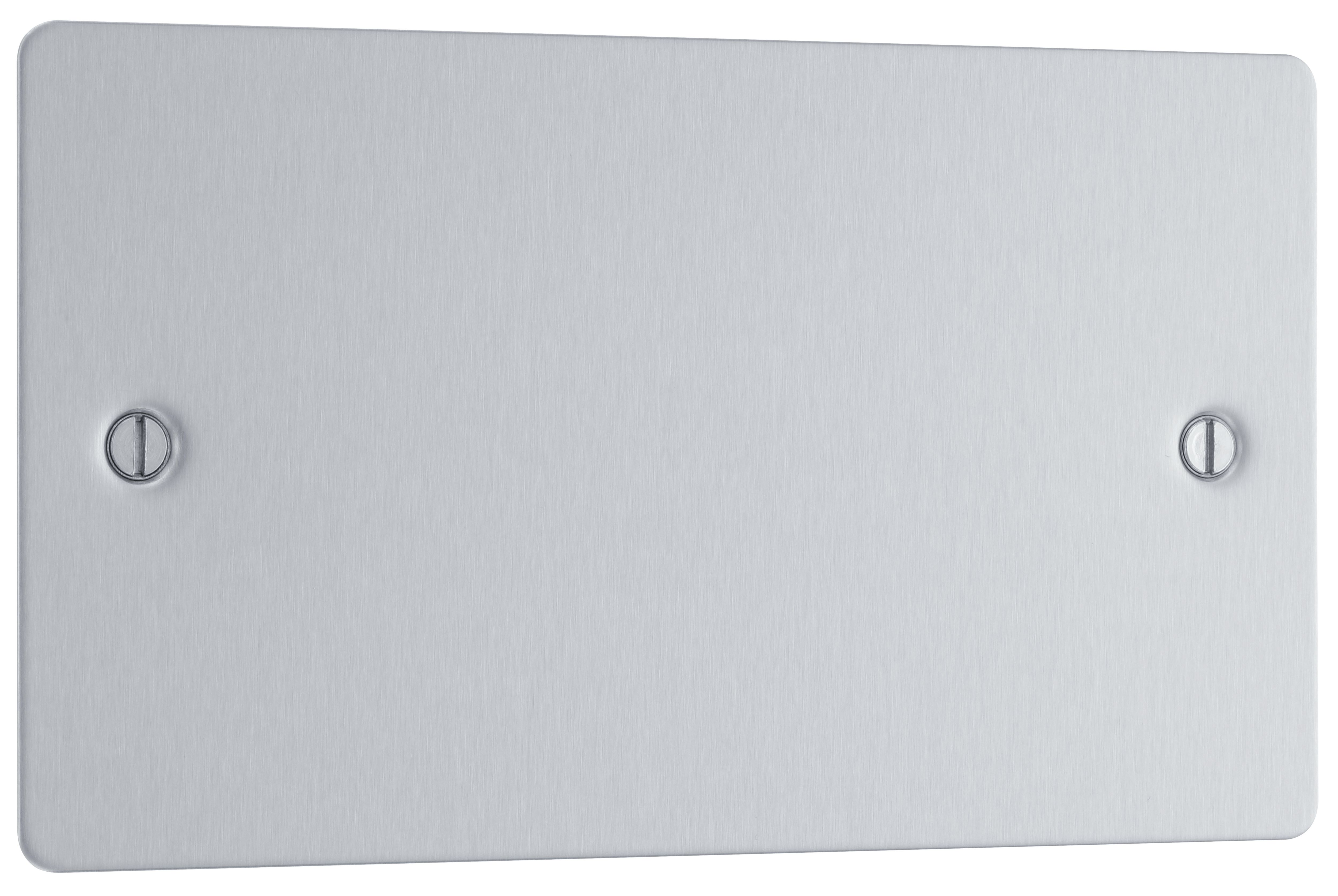 BG Brushed Steel 2 gang Double Blanking plate