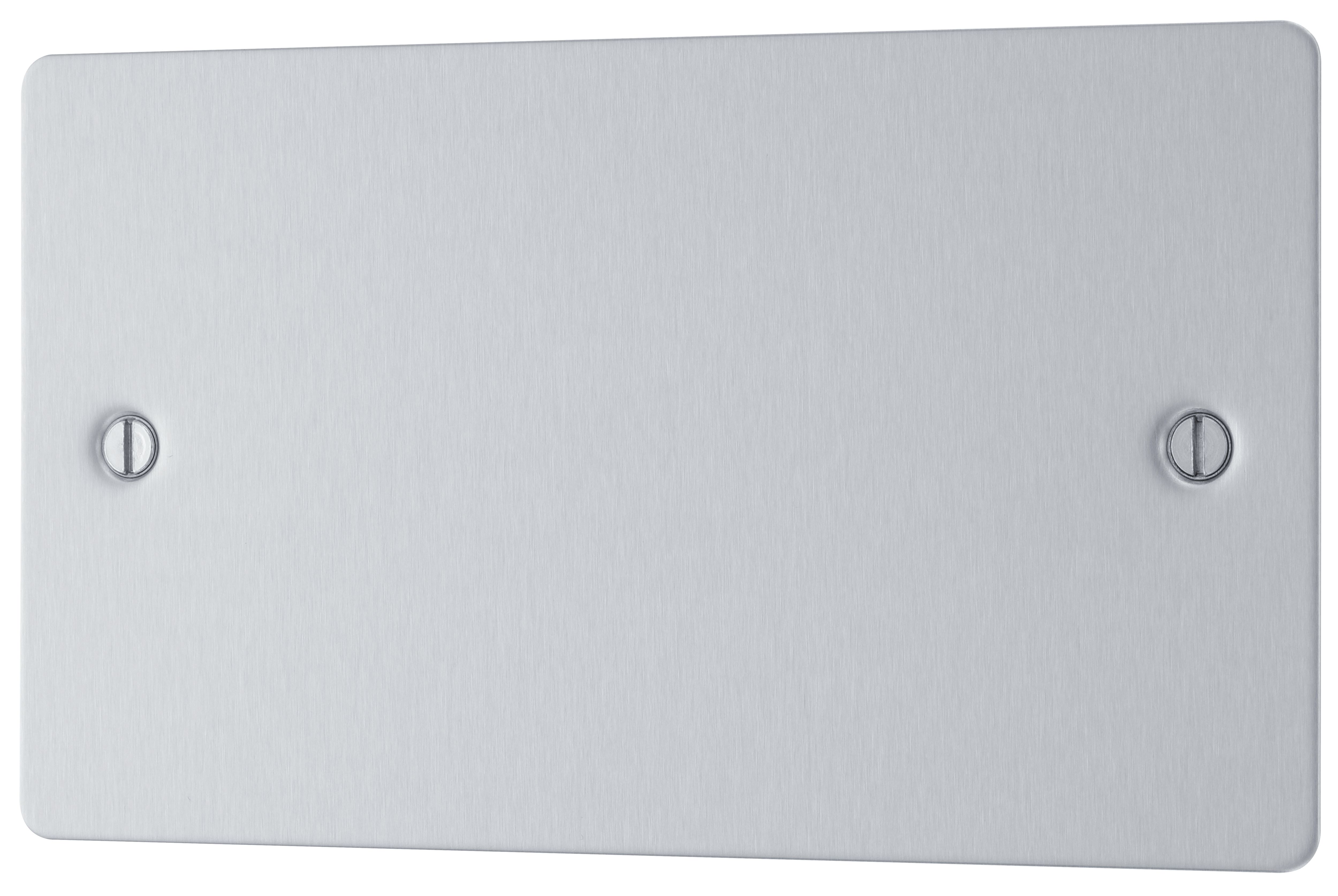 BG Brushed Steel Double Blanking plate - 8