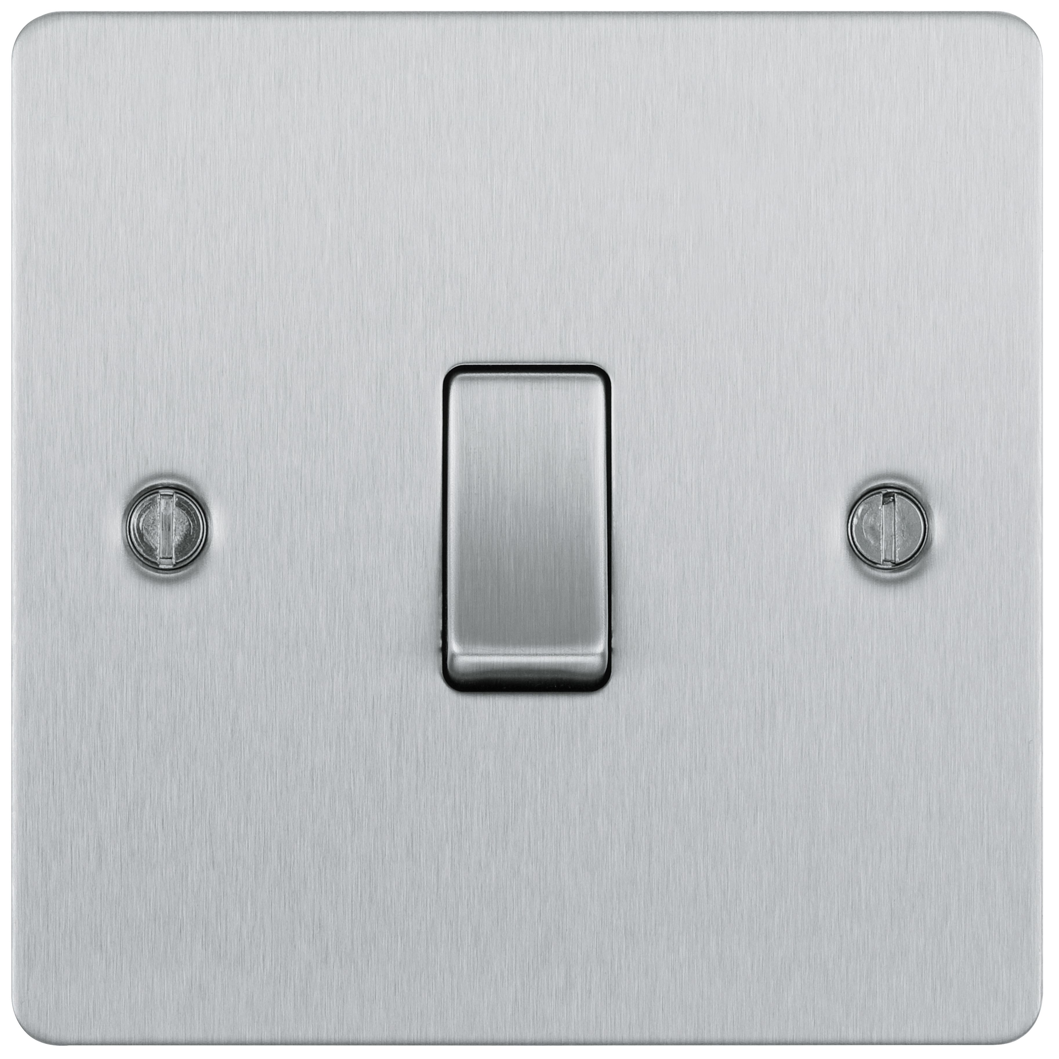 BG Brushed Steel 20A 2 way 1 gang Light Switch with Without LED indicator